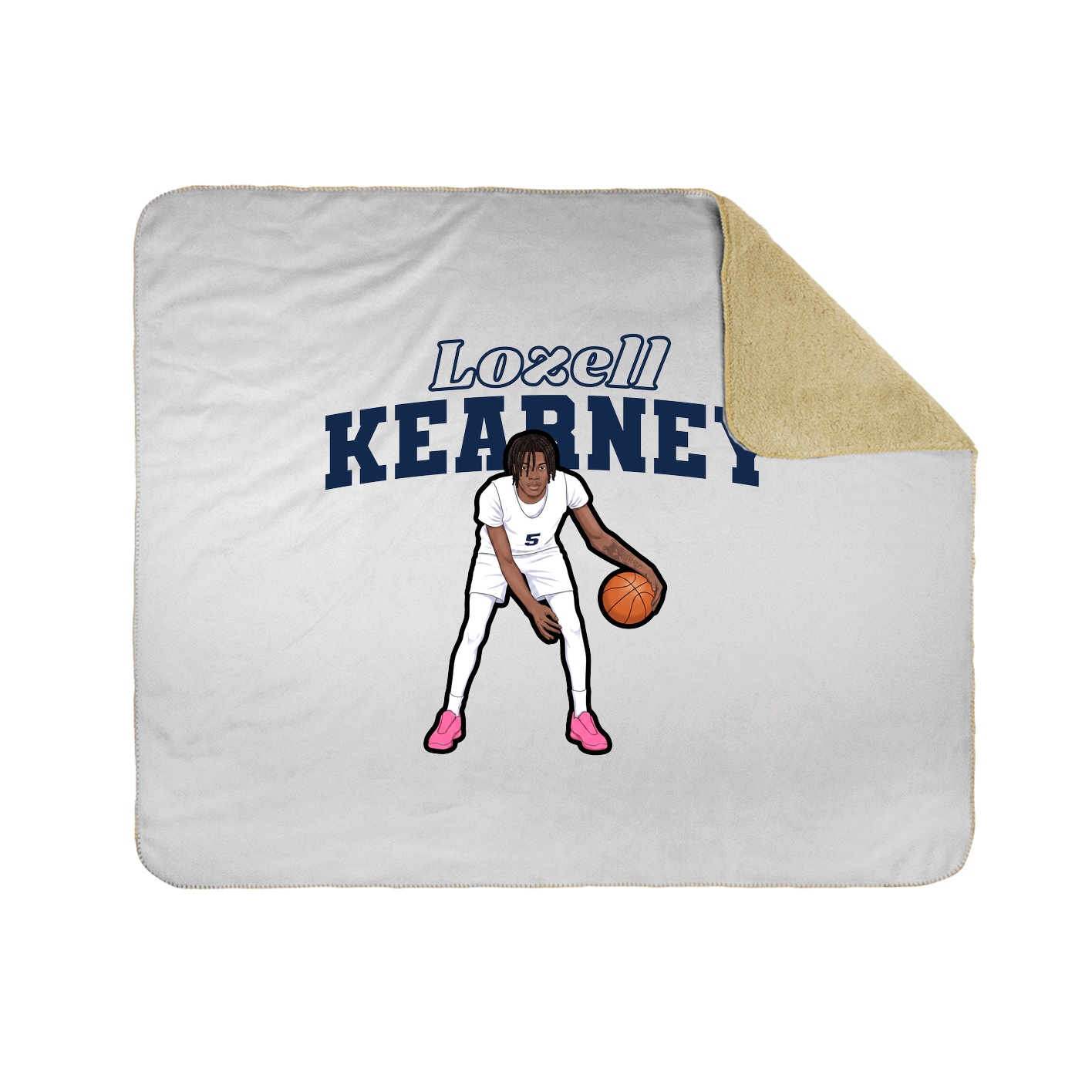 Throw Blanket — Name Arch in White