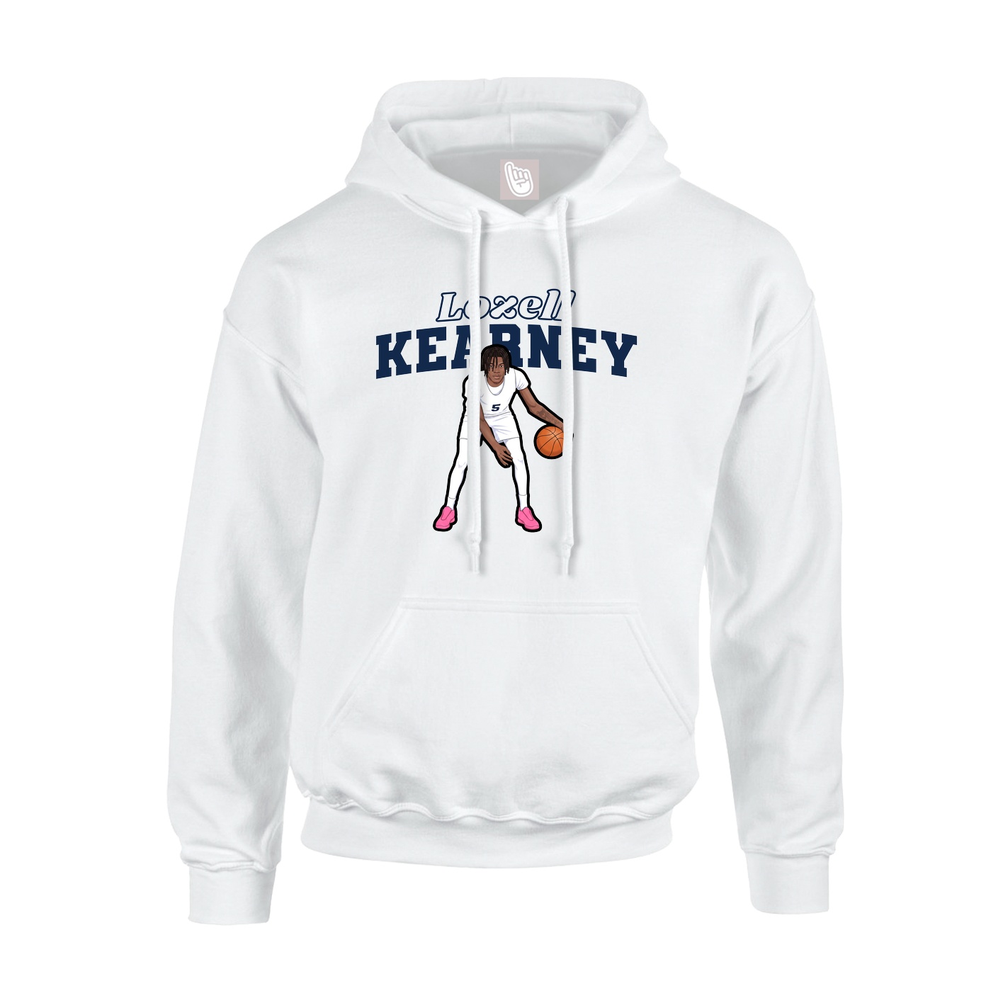 Youth Hoodie — Name Arch in White