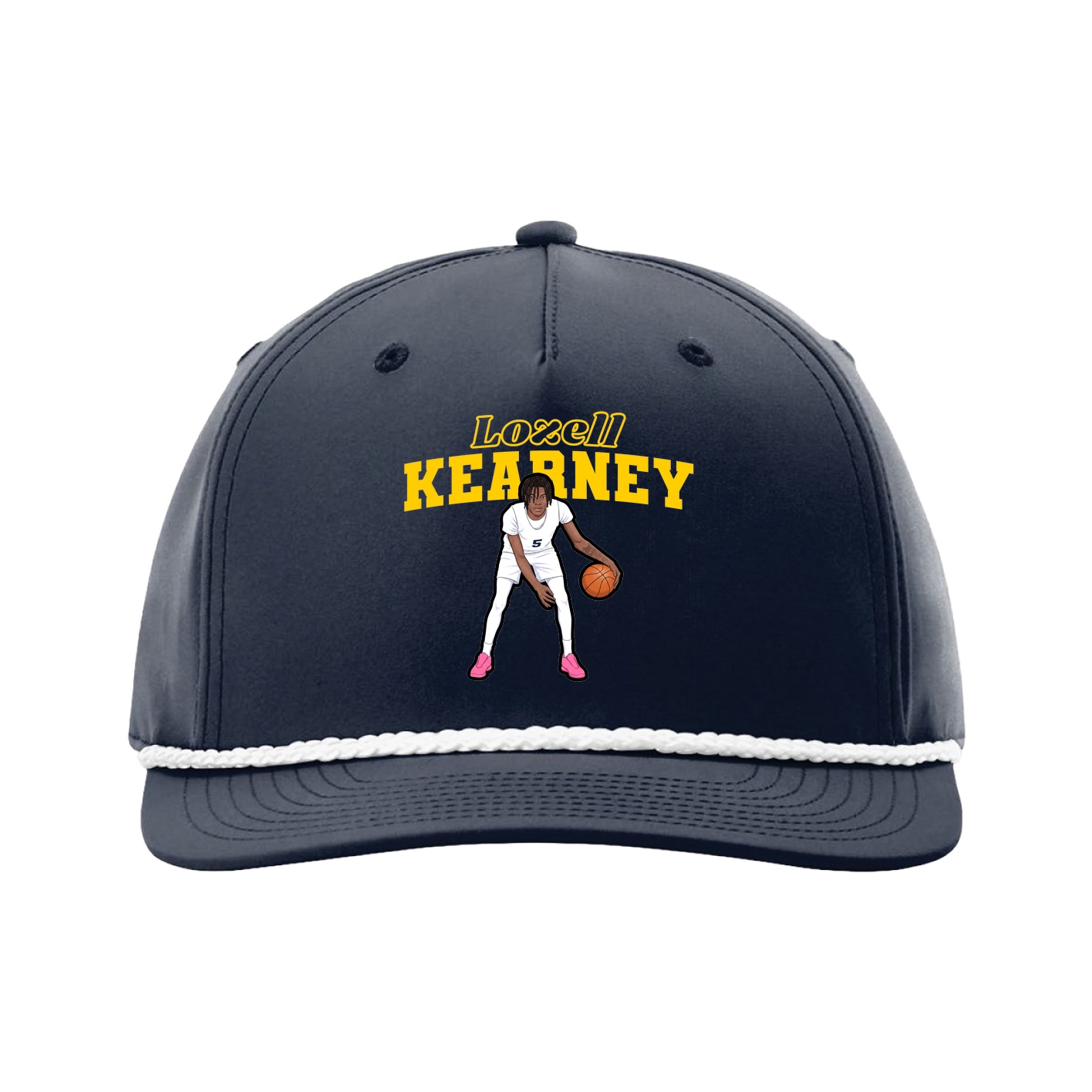 Five-Panel Classic Rope Cap — Name Arch in Navy