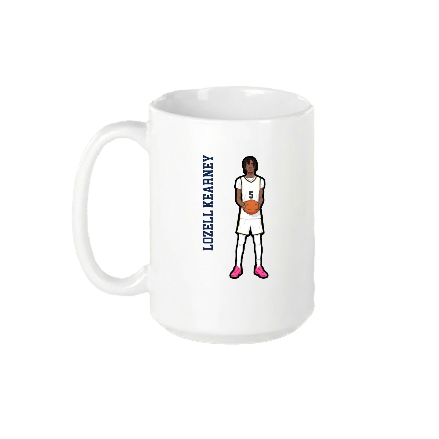 15oz Coffee Mug — Name Vertical in White