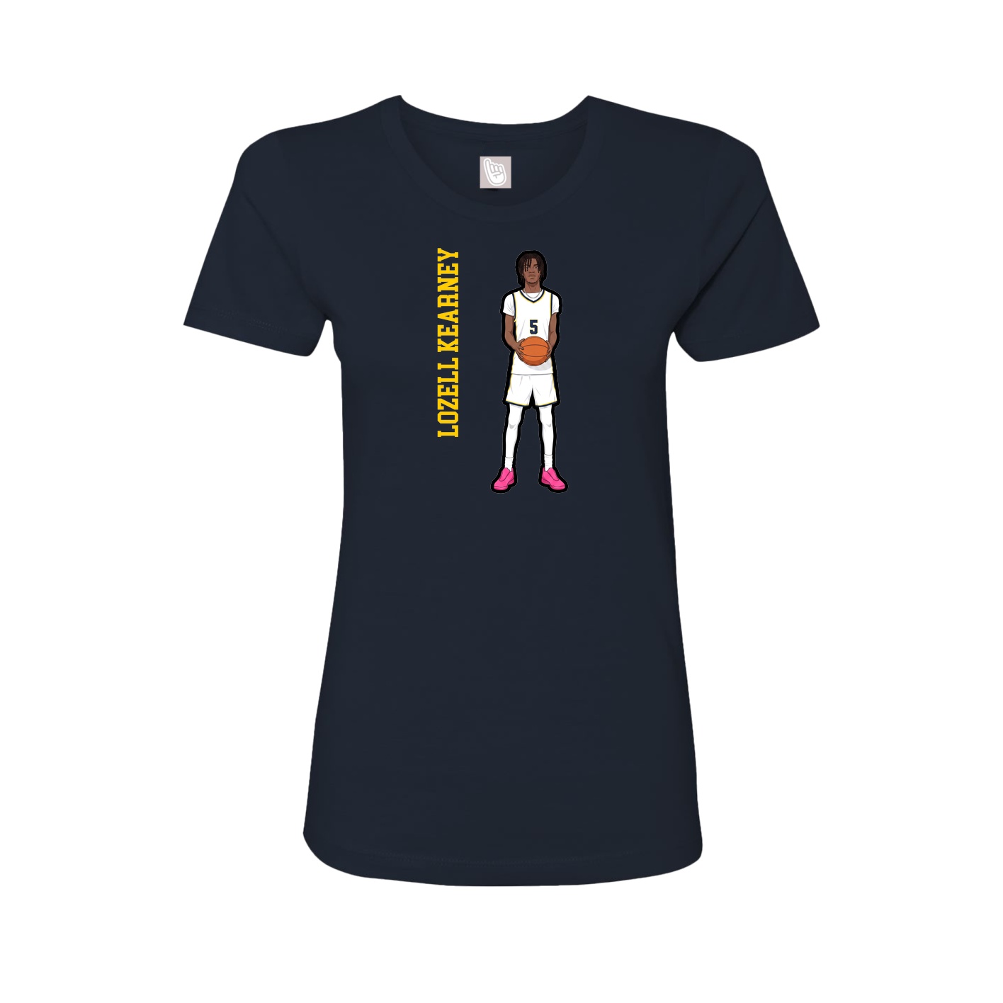 Fitted Women's Tee — Name Vertical in Navy