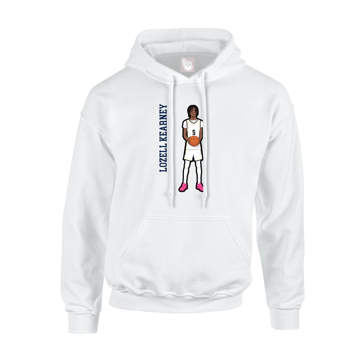Youth Hoodie — Name Vertical in White