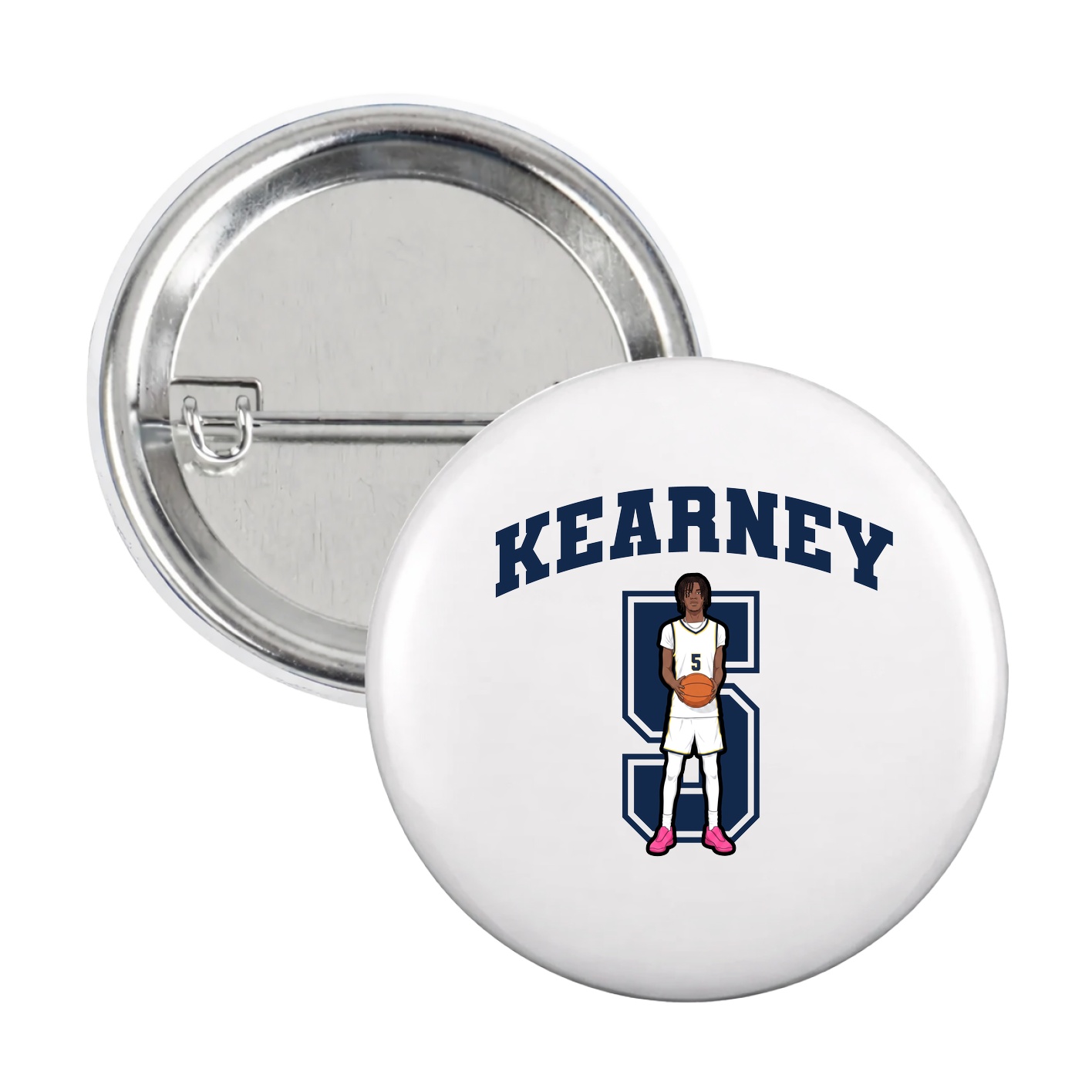 Game Day Button — Number in White