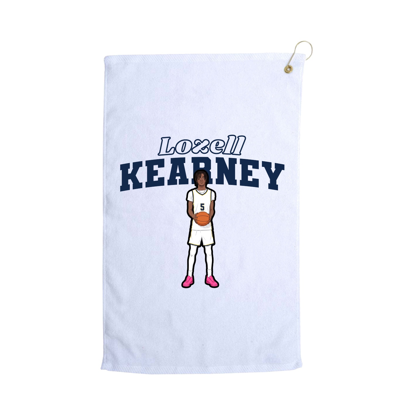 Golf Towel — Name Arch in White