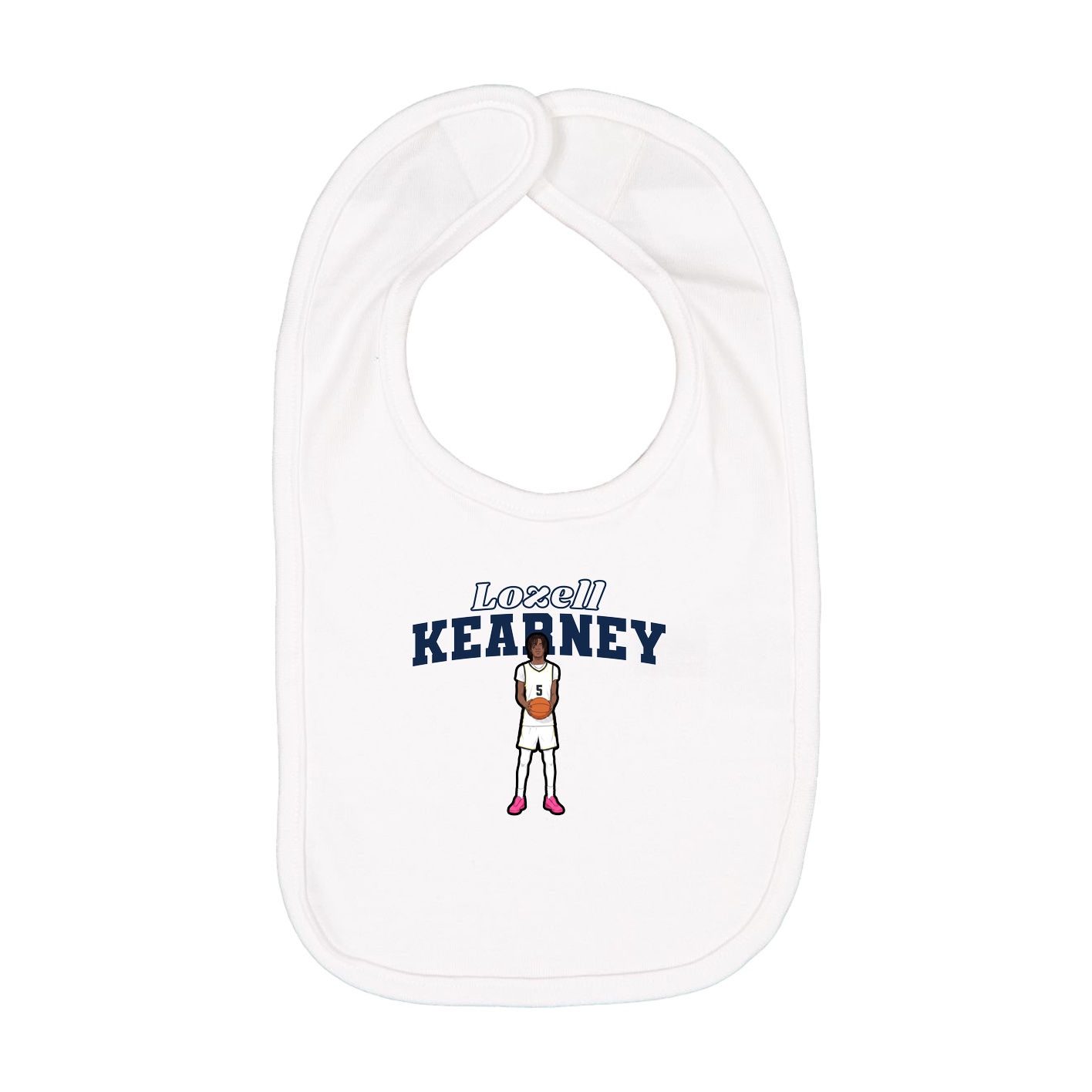 Infant Bib — Name Arch in White