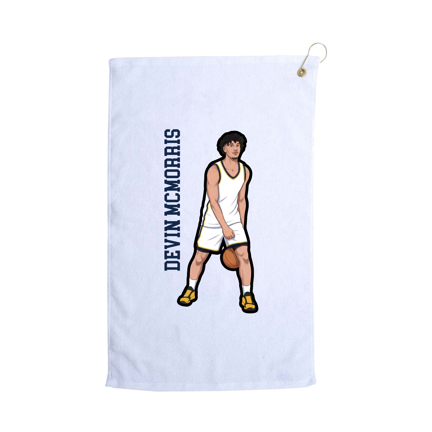 Golf Towel — Name Vertical in White