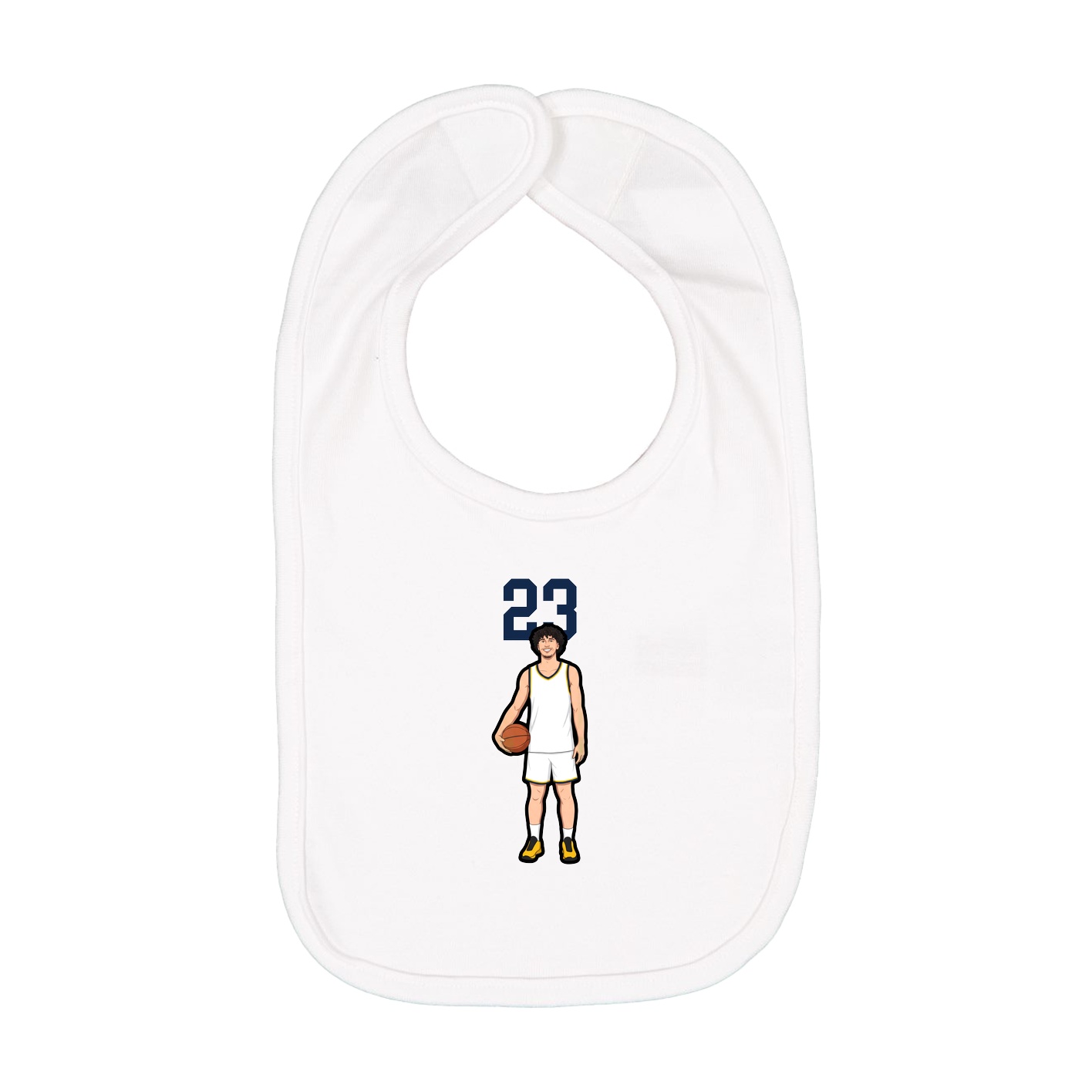 Infant Bib — Number Top in White