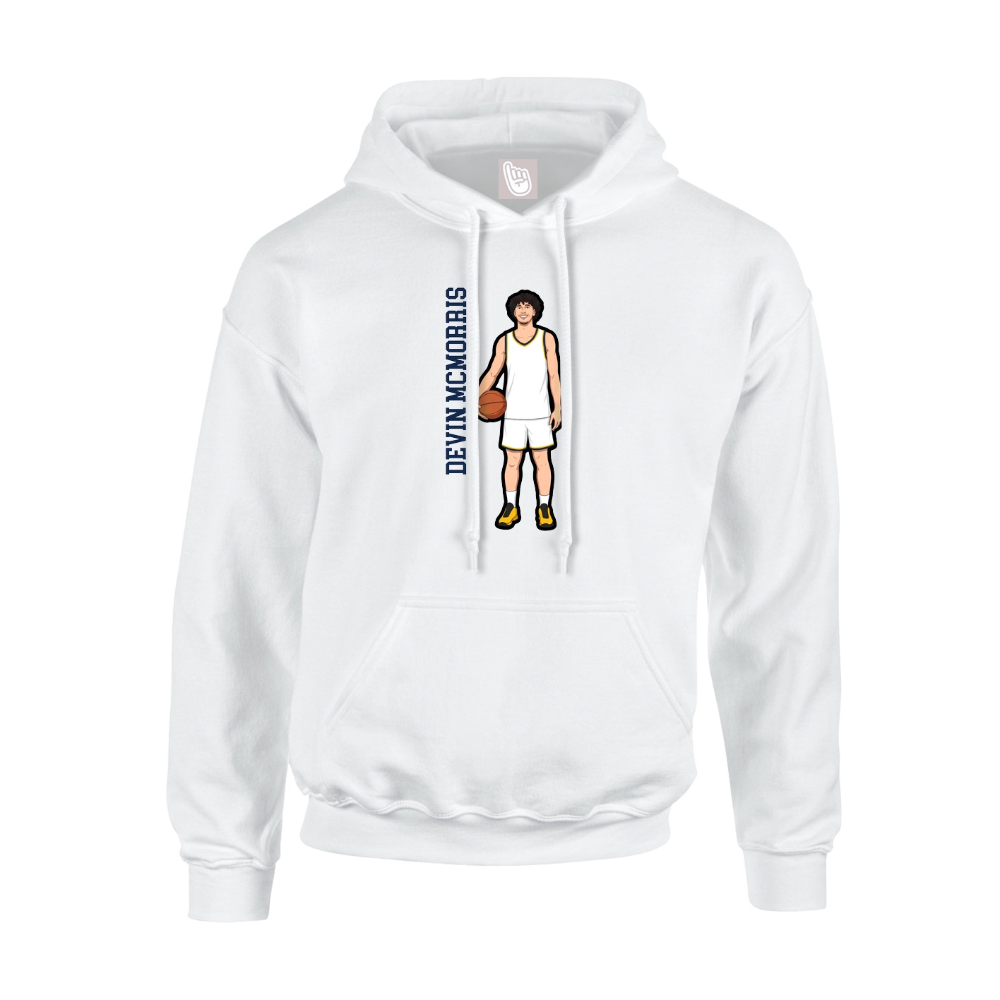 Youth Hoodie — Name Vertical in White