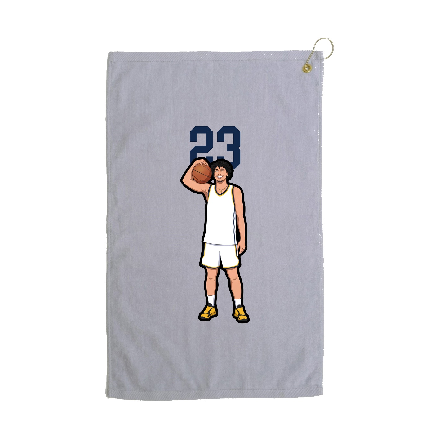 Golf Towel — Number Top in Grey