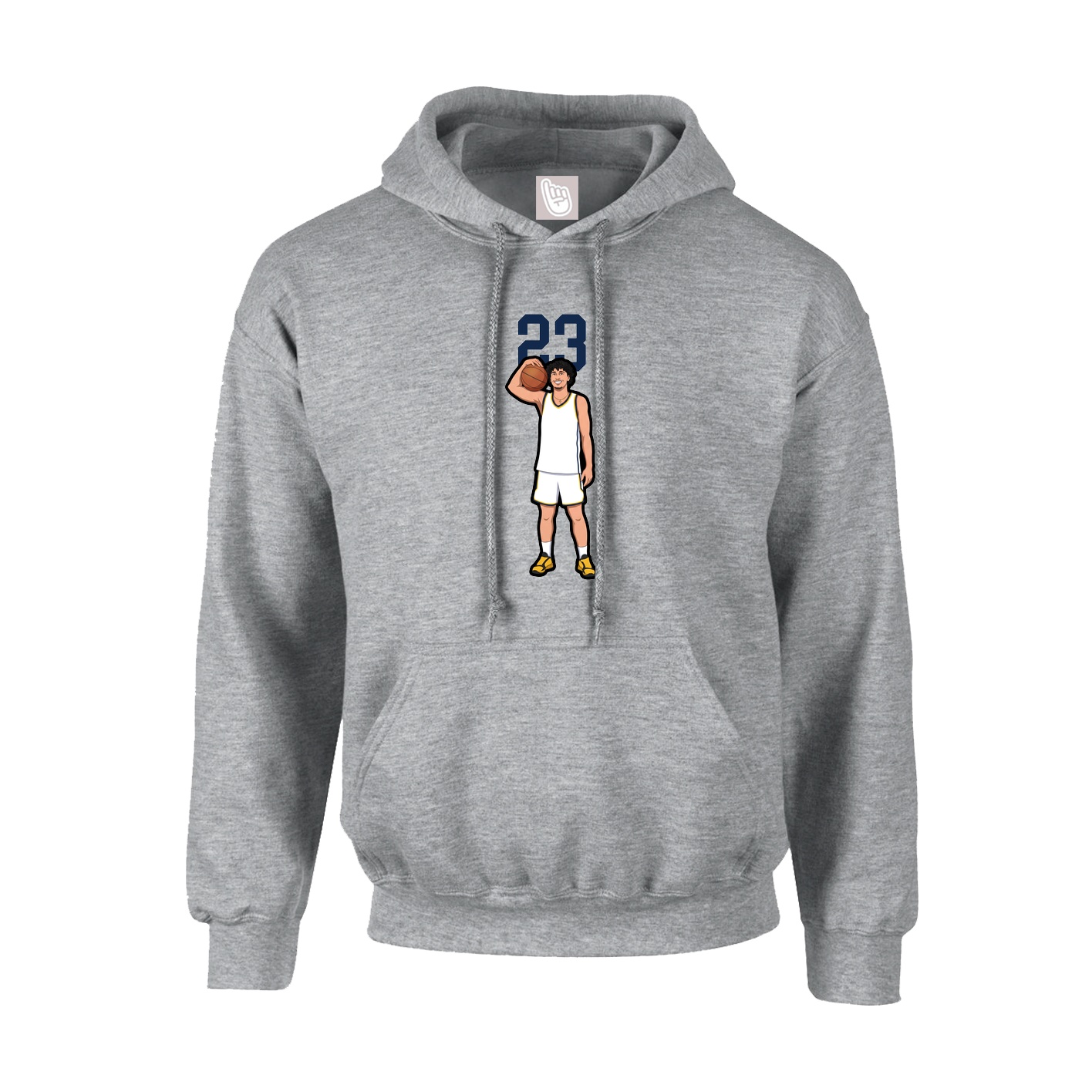 Youth Hoodie — Number Top in Grey