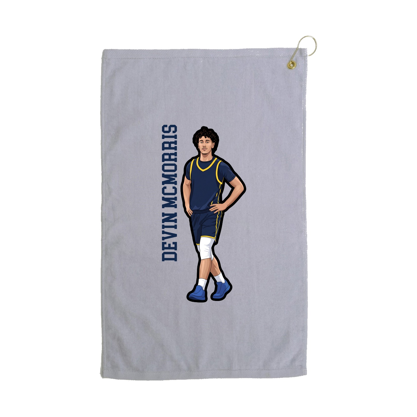 Golf Towel — Name Vertical in Grey