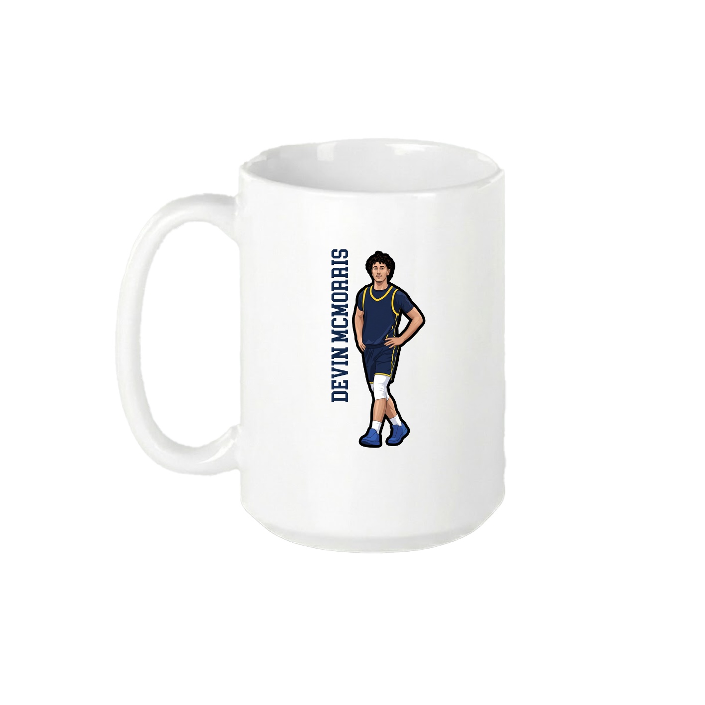 15oz Coffee Mug — Name Vertical in White