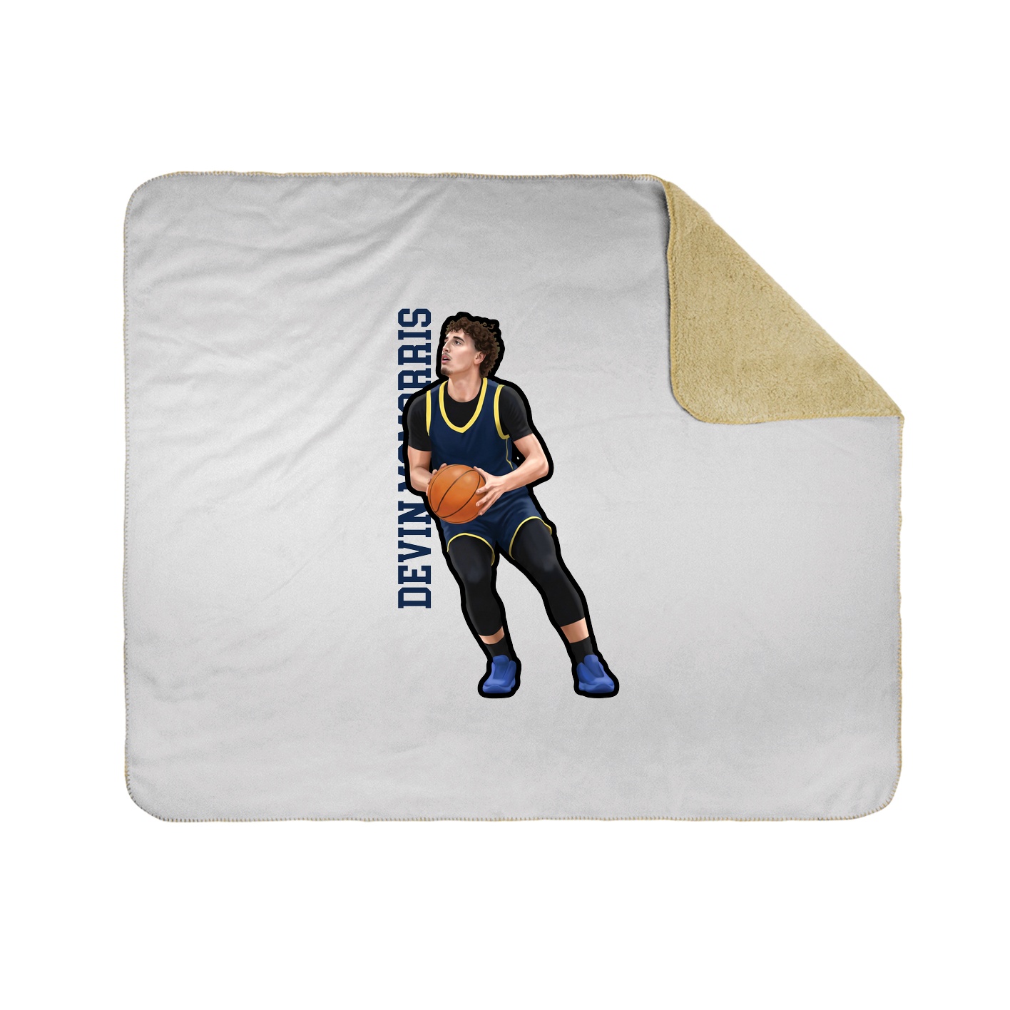 Throw Blanket — Name Vertical in White