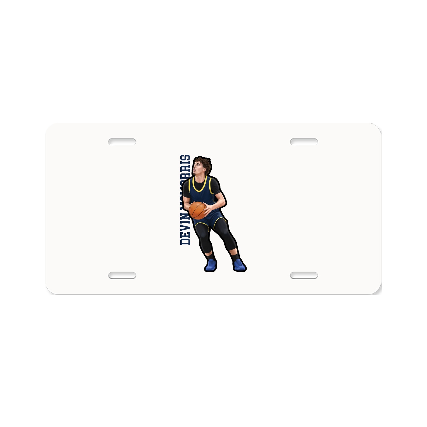 License Plate — Name Vertical in Classic