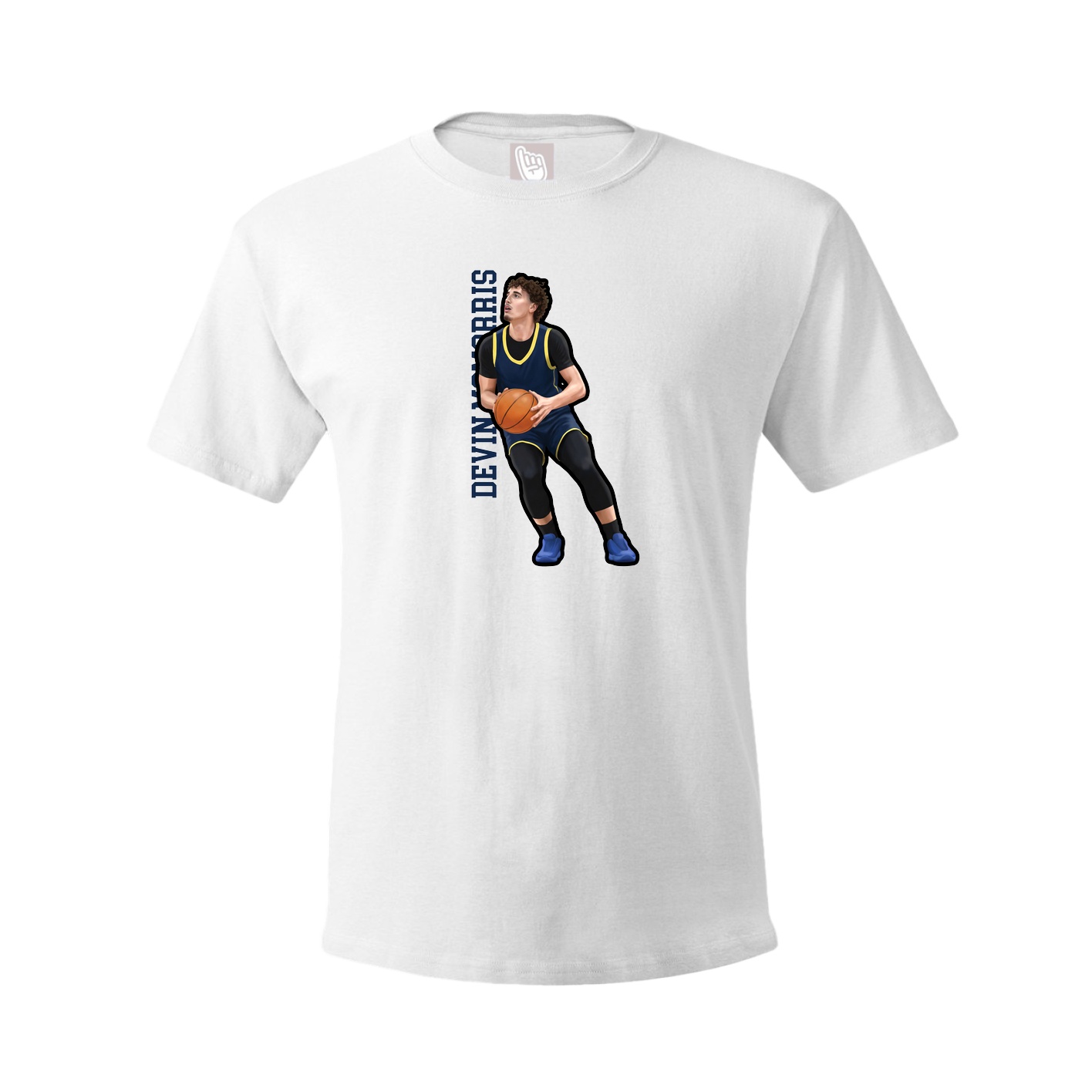 Youth Tee — Name Vertical in White