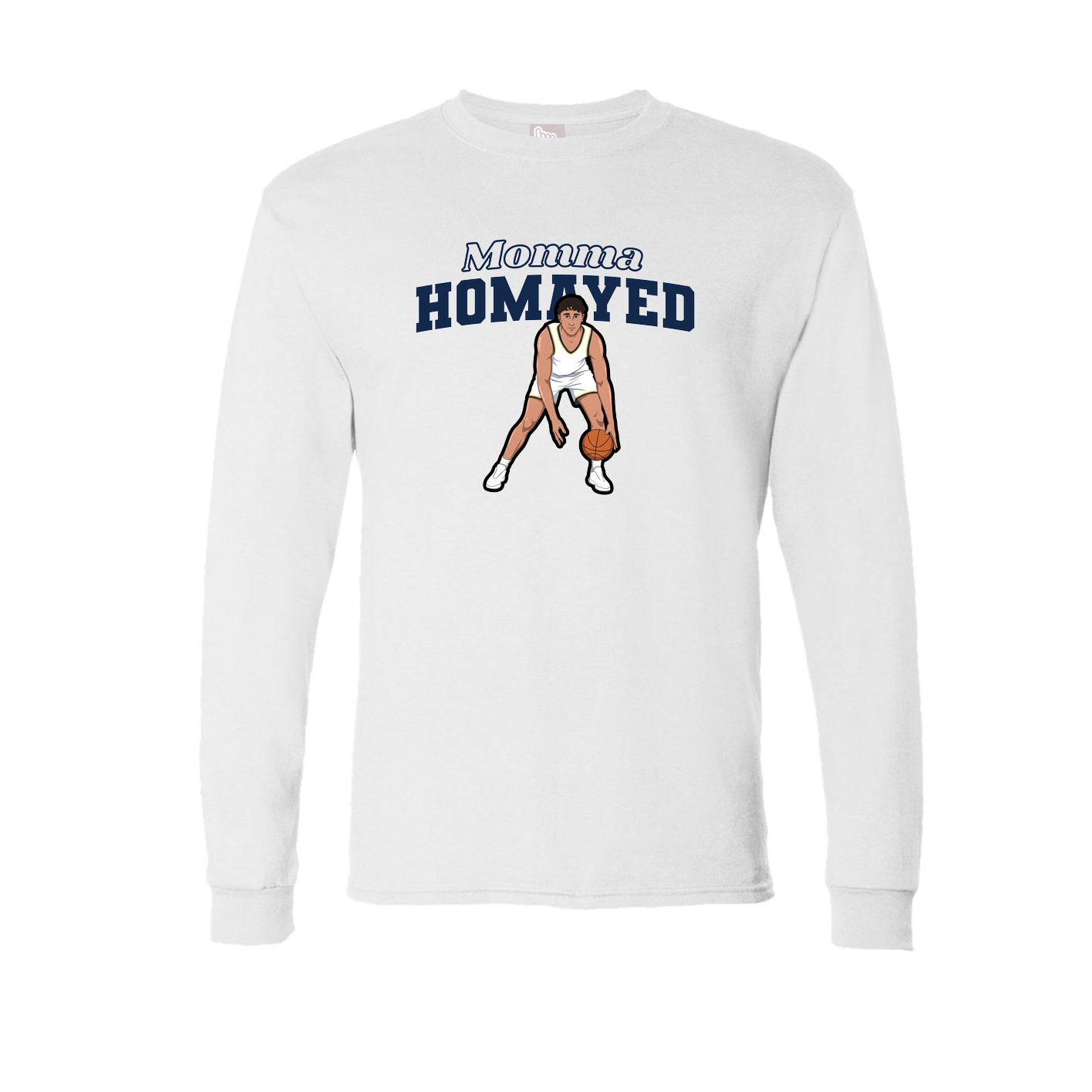 Long Sleeve Tee — Mothers Day Block in White