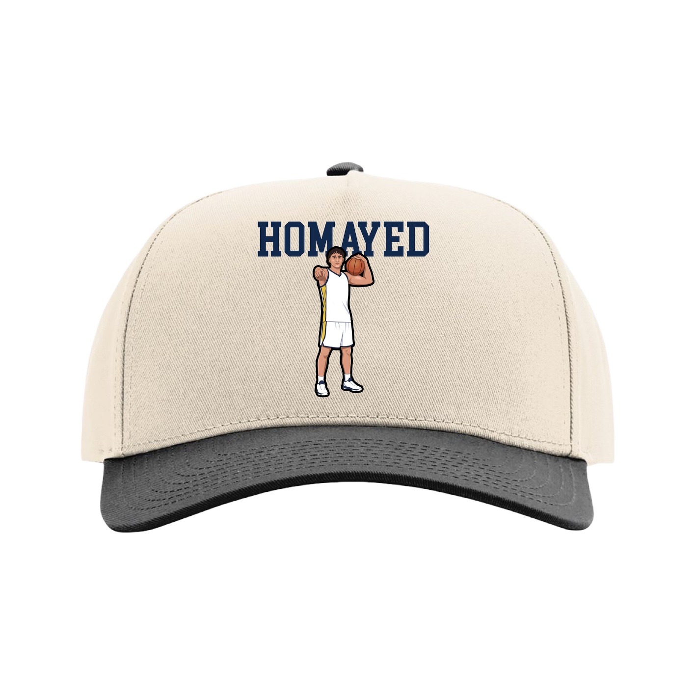 Full Fabric Five-Panel Champ Cap — Shirsey in Cream/Black