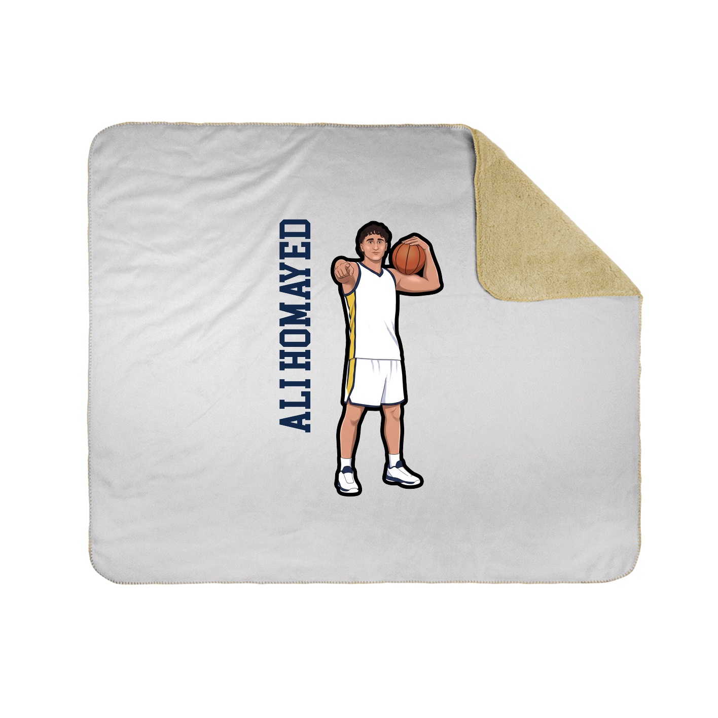 Throw Blanket — Name Vertical in White
