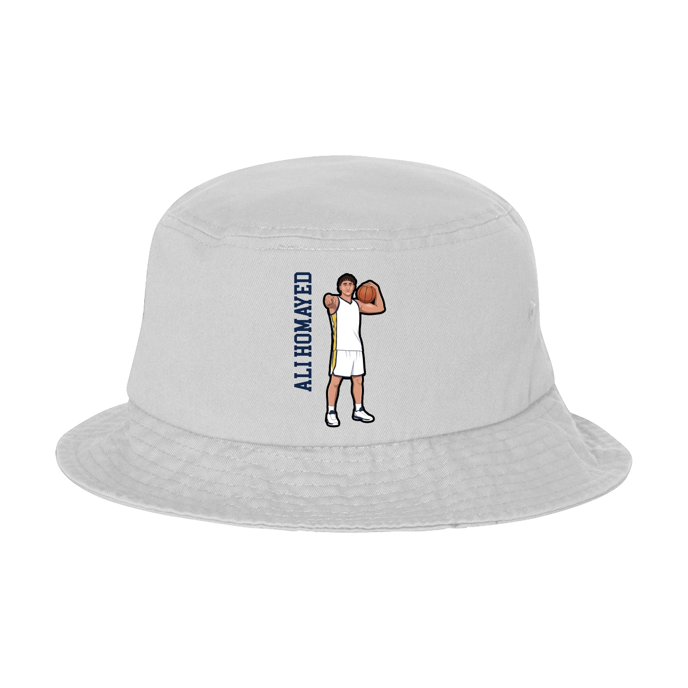 Bucket Cap — Name Vertical in White