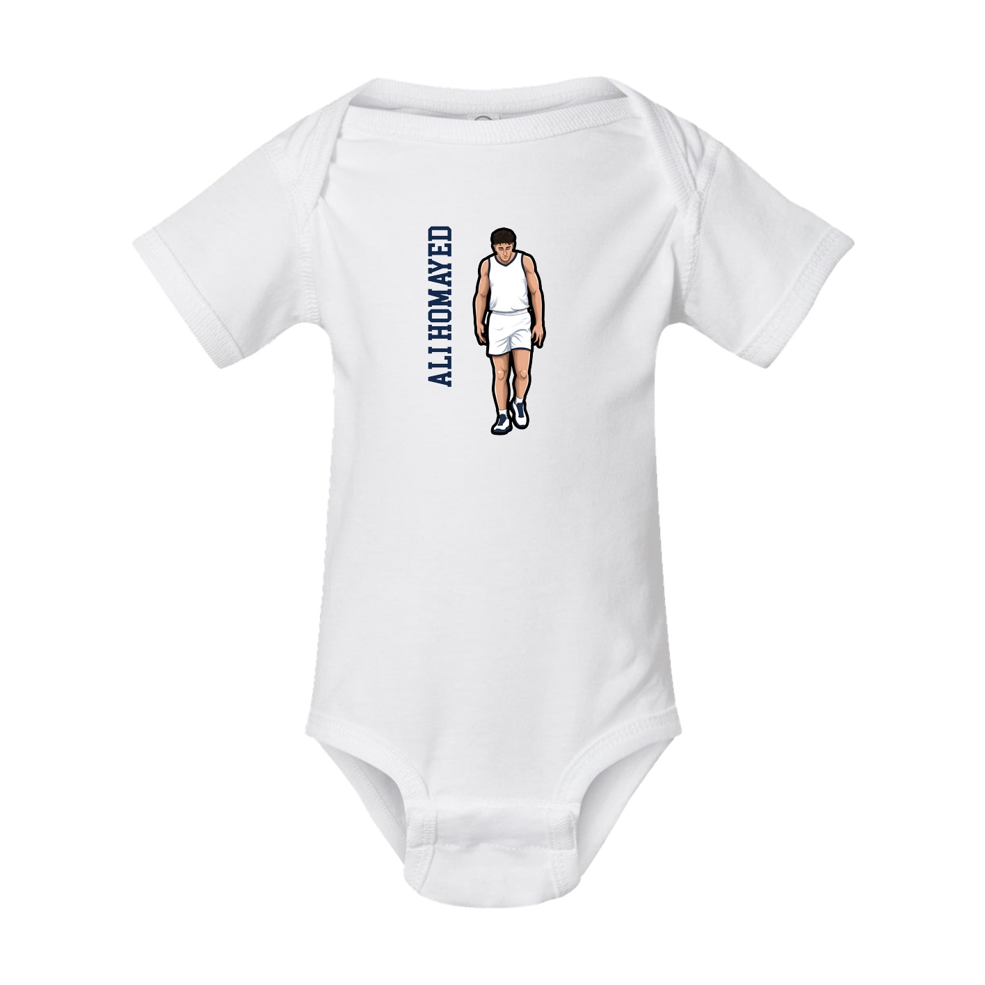 Baby Onesie — Name Vertical in White