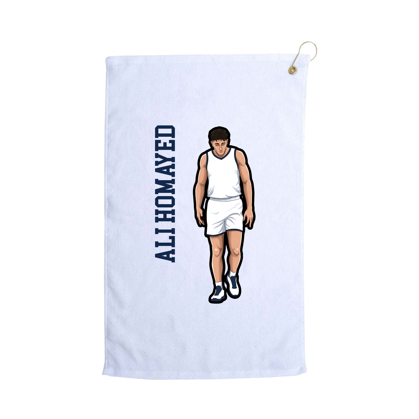 Golf Towel — Name Vertical in White