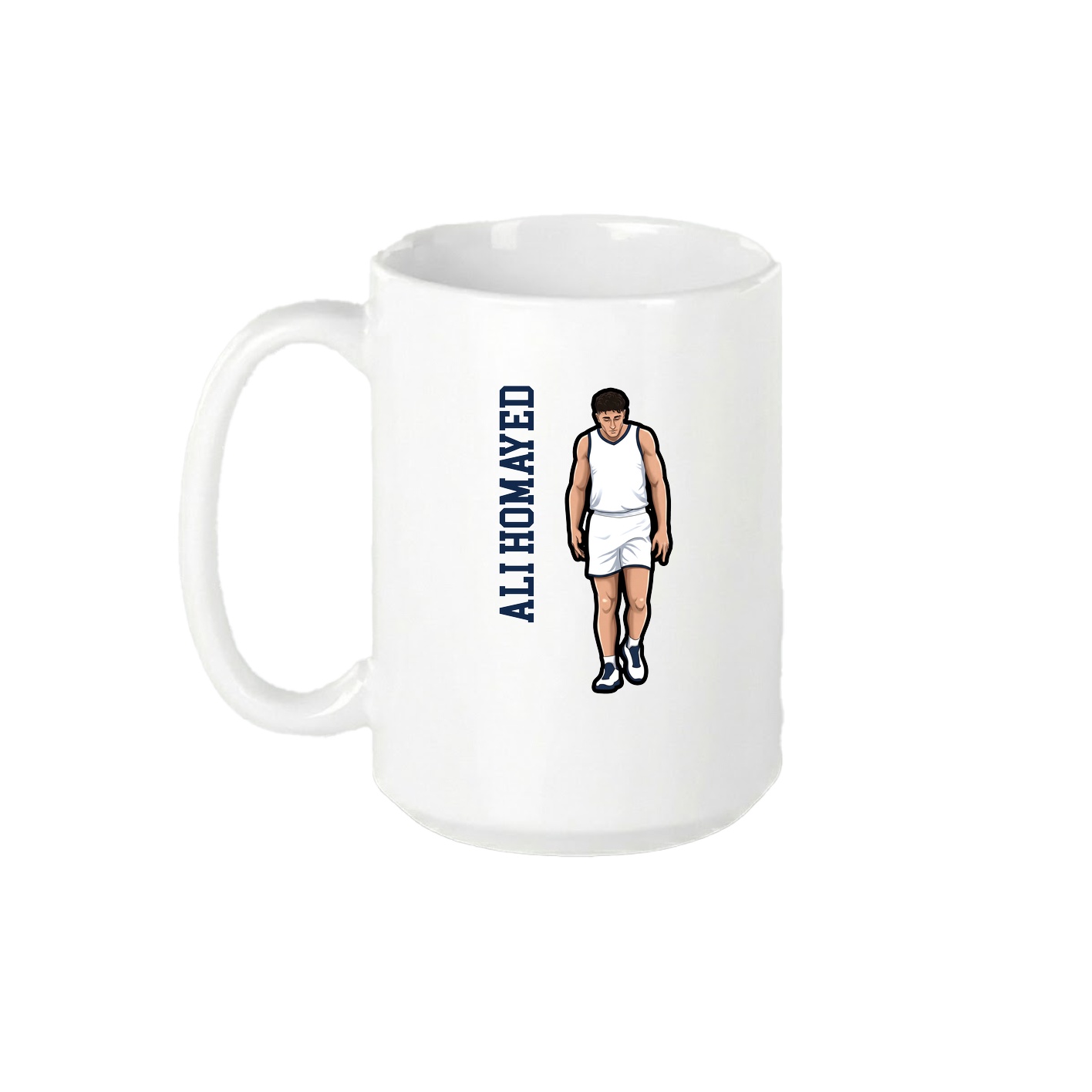 15oz Coffee Mug — Name Vertical in White