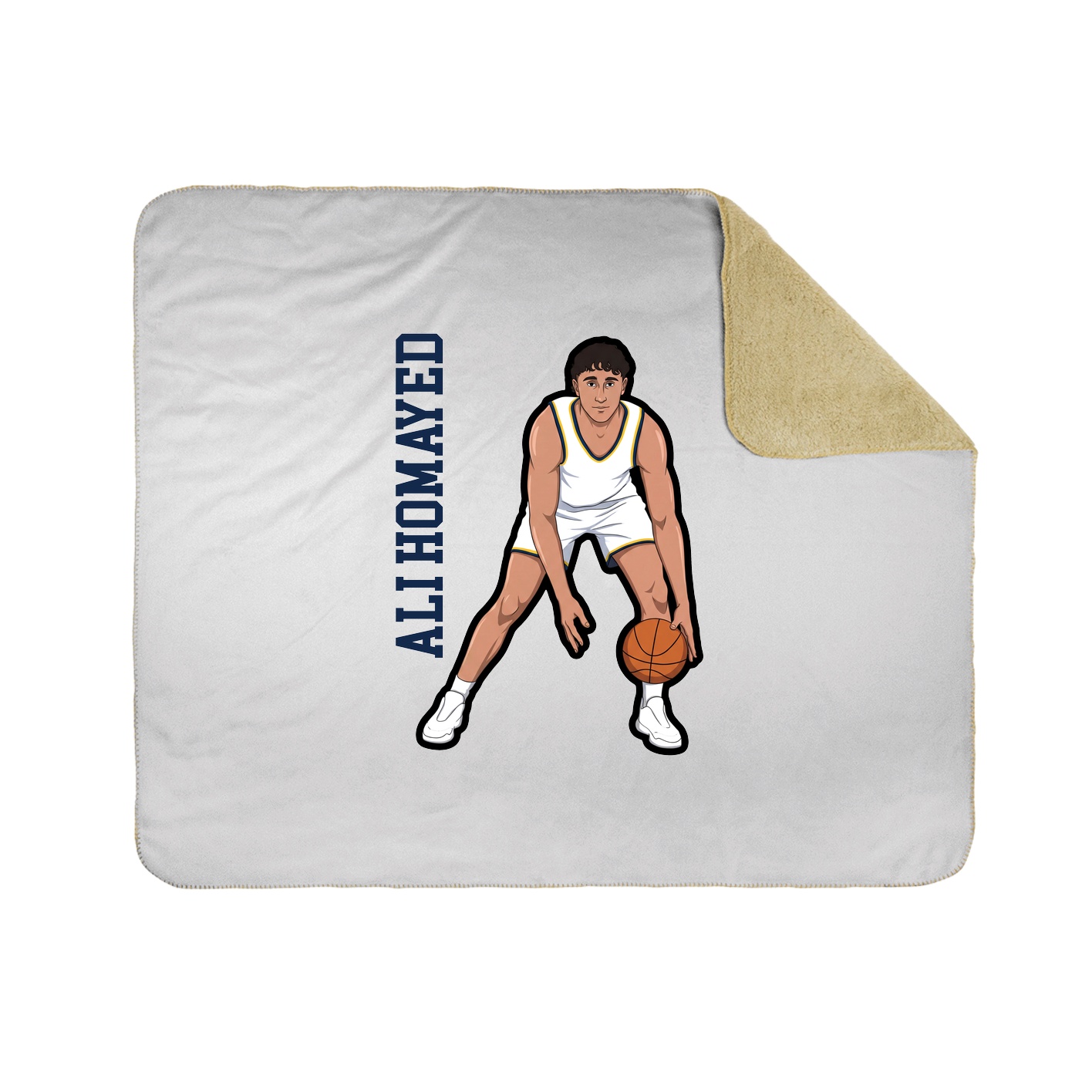 Throw Blanket — Name Vertical in White