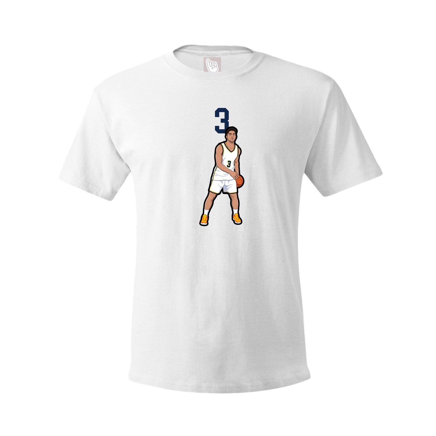 Youth Tee — Number Top in White