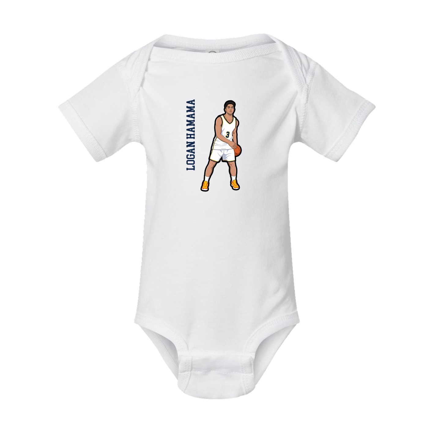 Baby Onesie — Name Vertical in White