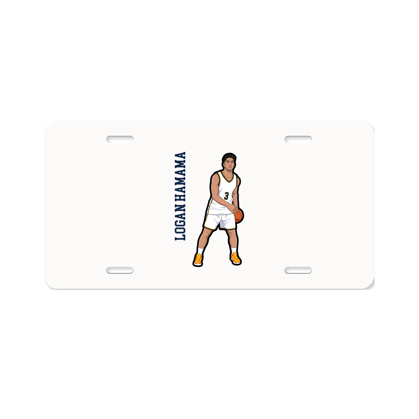 License Plate — Name Vertical in Classic