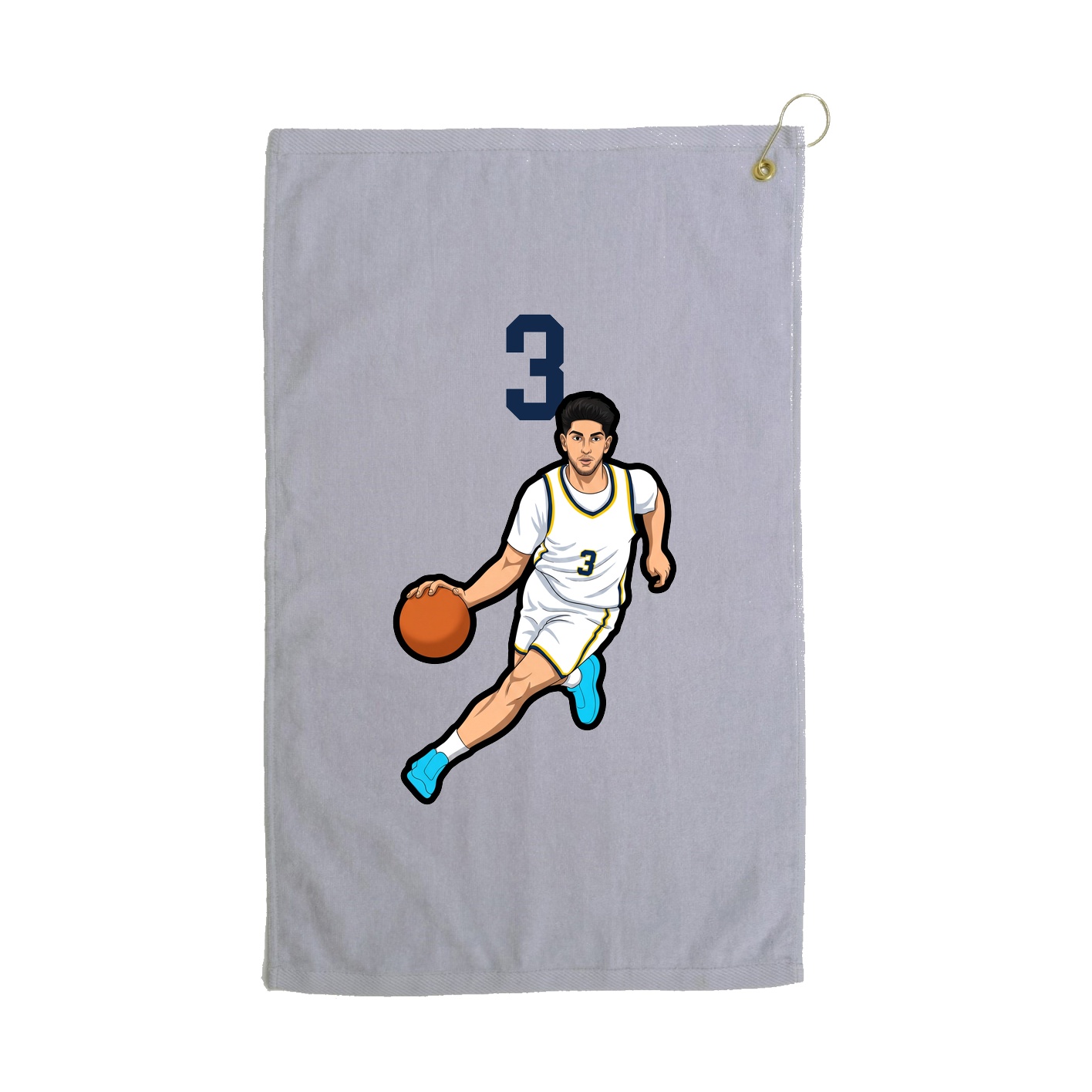 Golf Towel — Number Top in Grey
