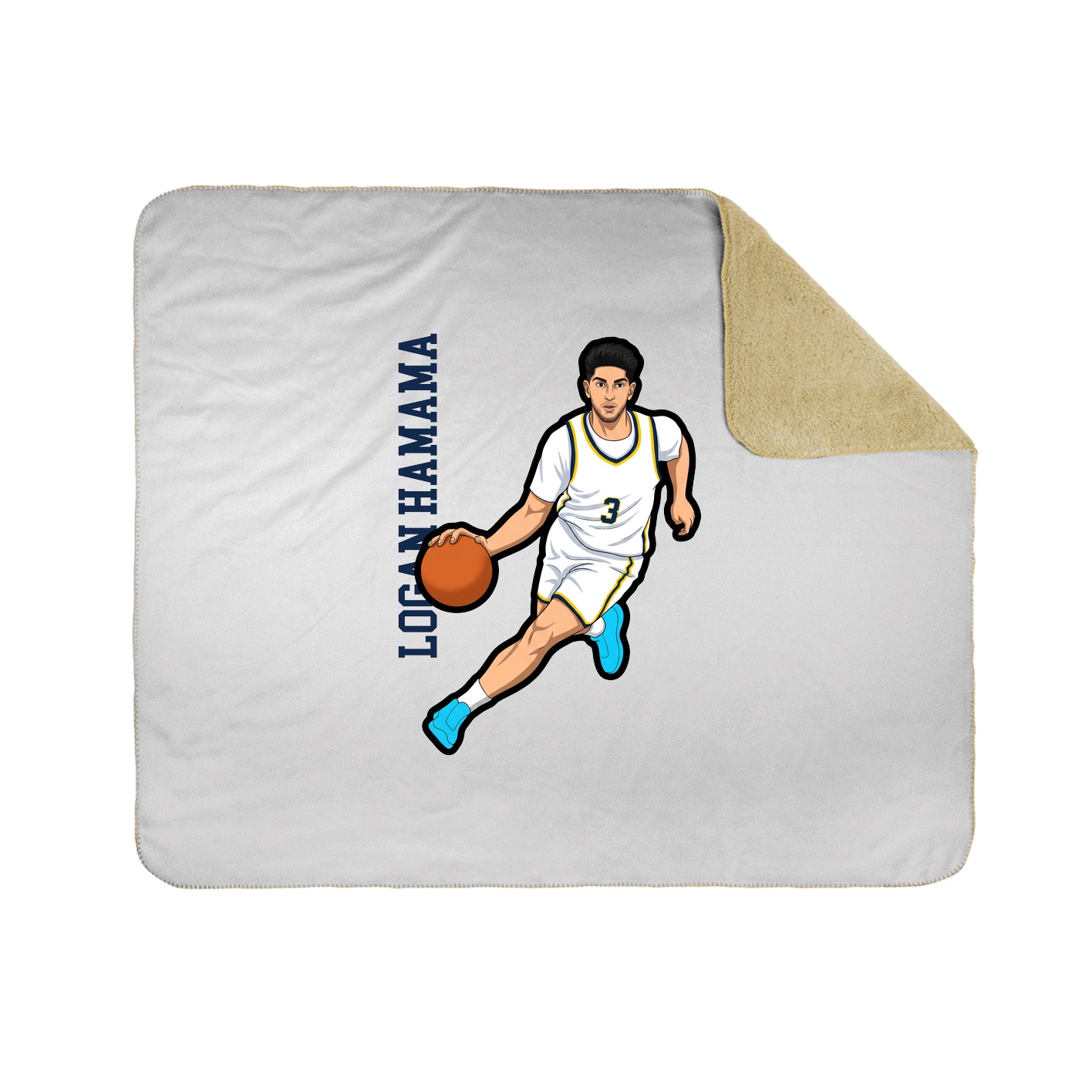 Throw Blanket — Name Vertical in White