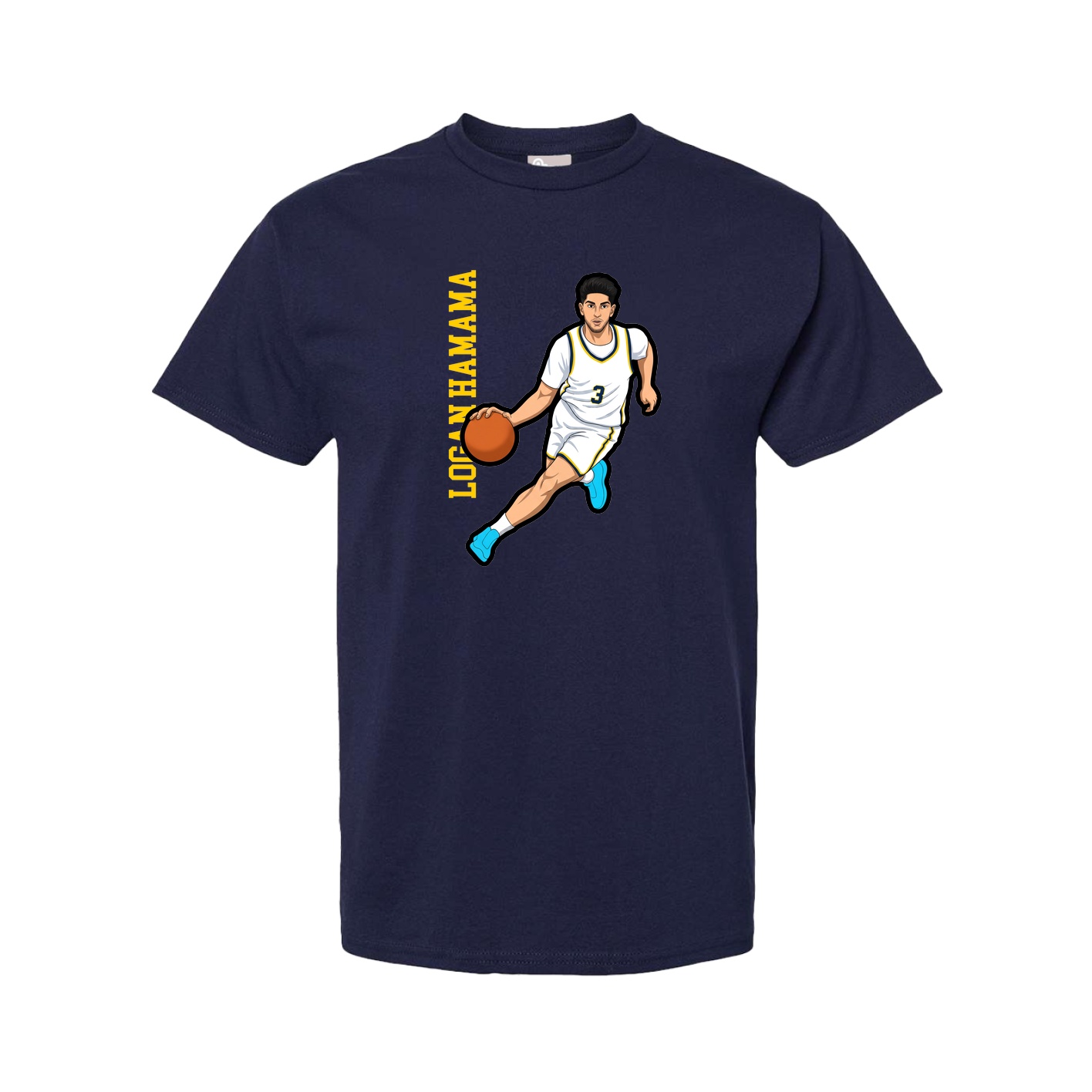 Tee — Name Vertical in Navy
