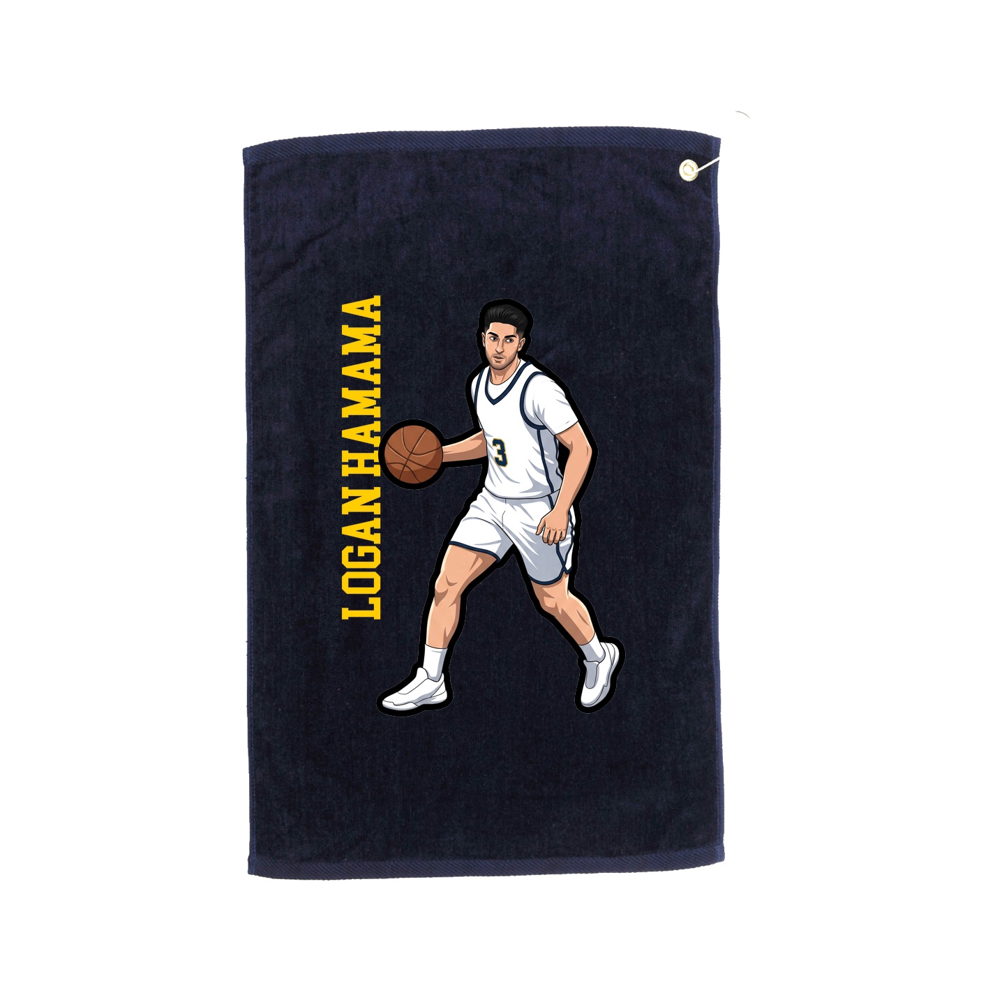 Golf Towel — Name Vertical in Navy