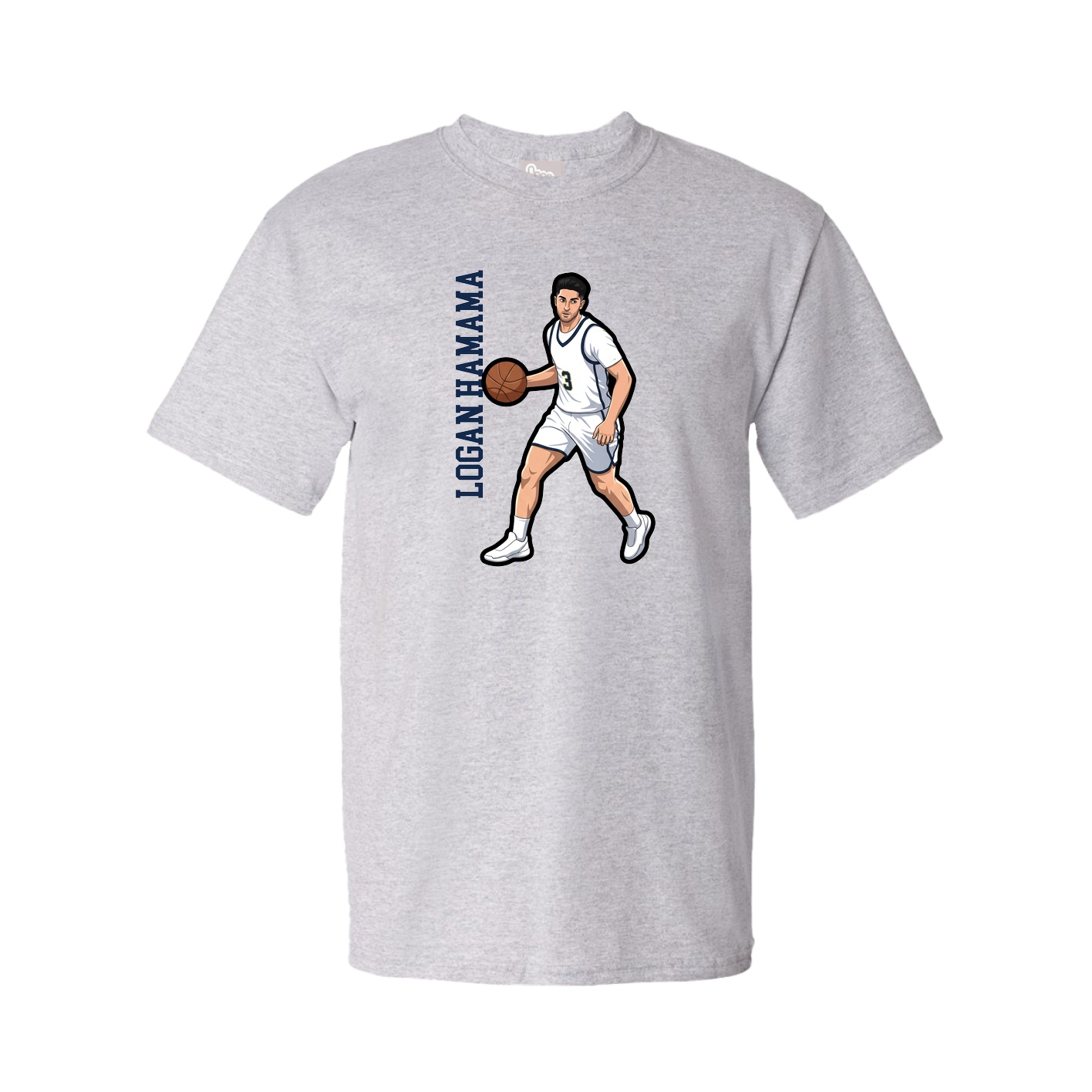 Tee — Name Vertical in Grey