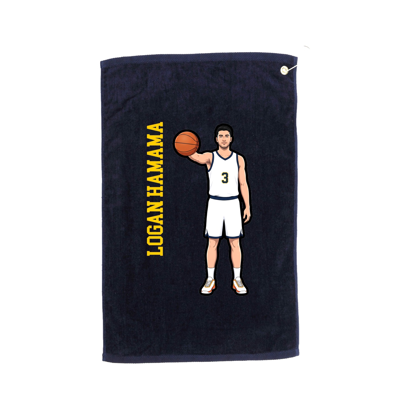 Golf Towel — Name Vertical in Navy