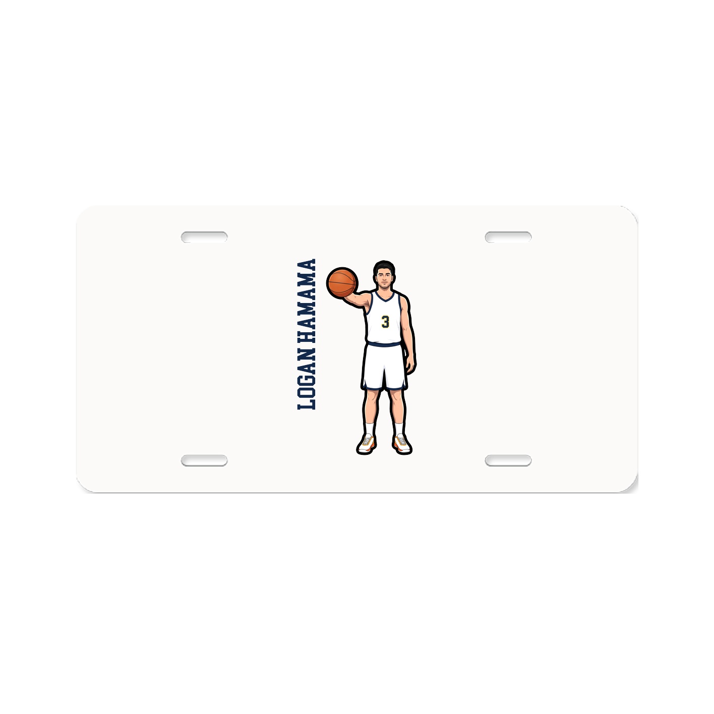 License Plate — Name Vertical in Classic