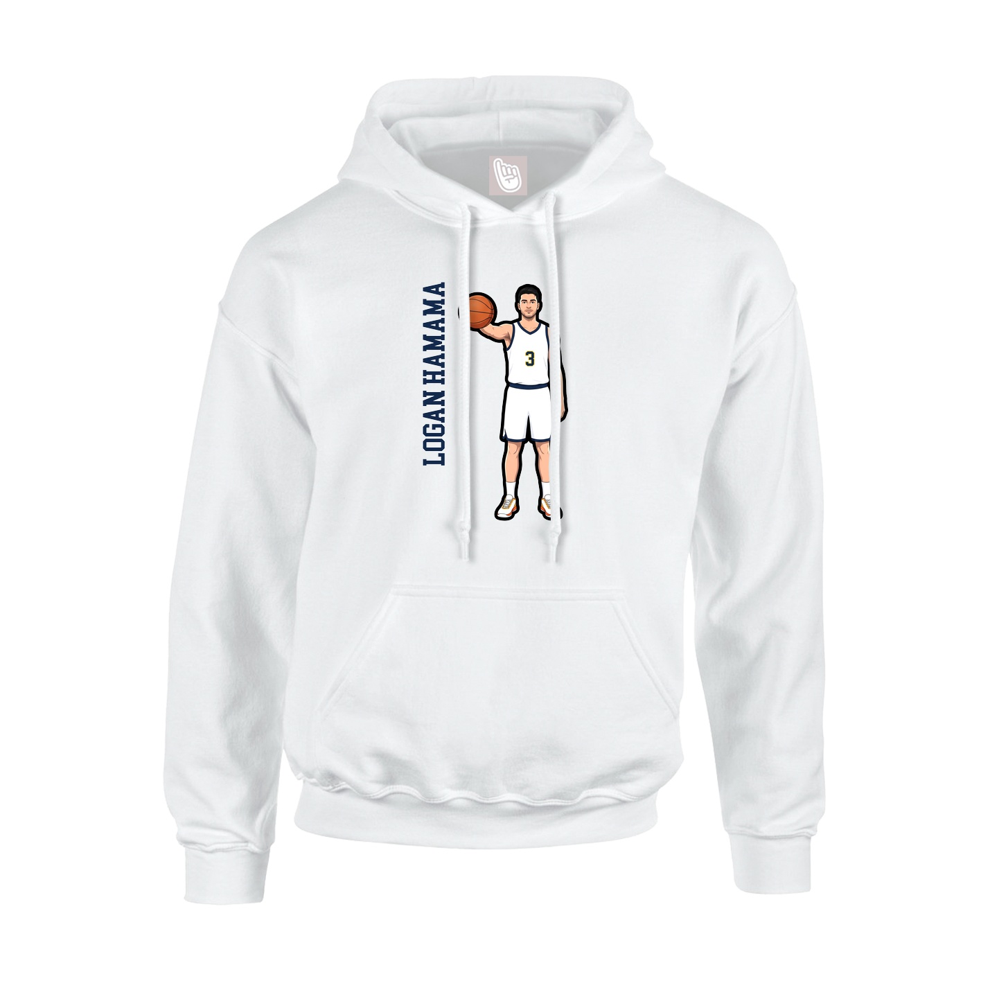 Youth Hoodie — Name Vertical in White