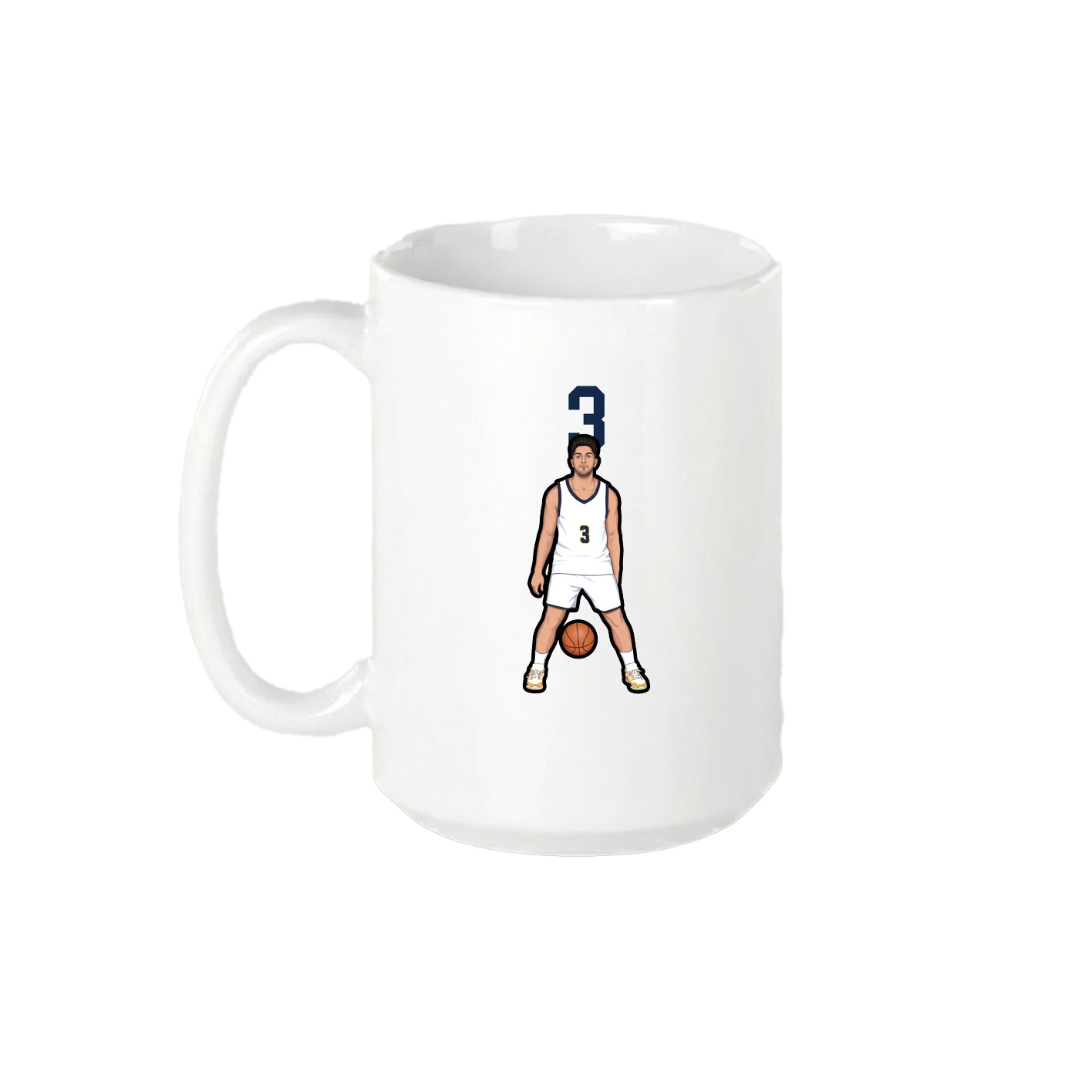 15oz Coffee Mug — Number Top in White
