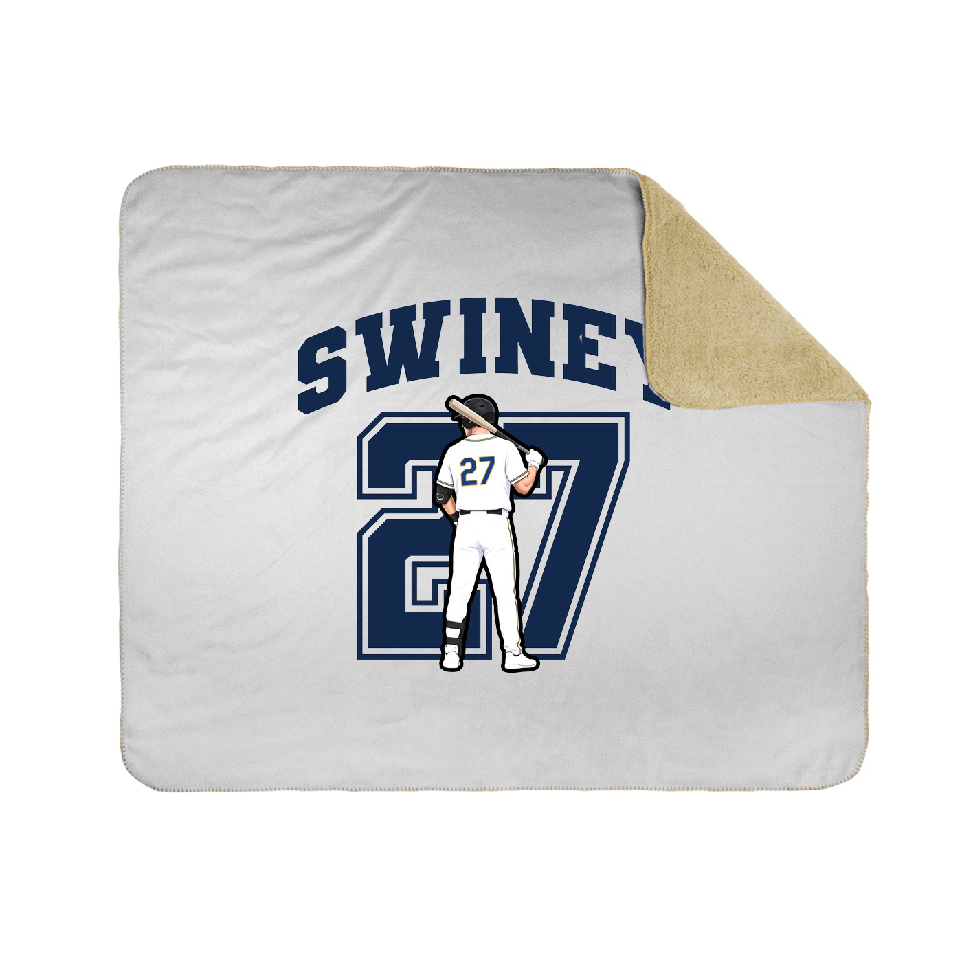 Throw Blanket — Number in White
