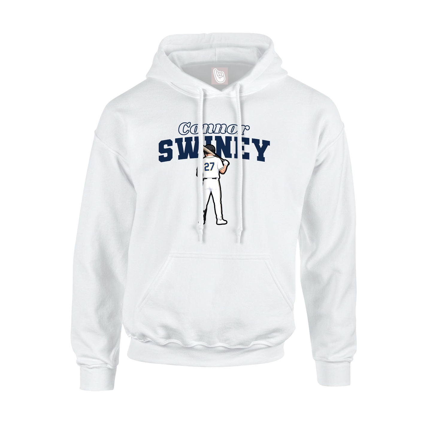 Hoodie — Name Arch in White
