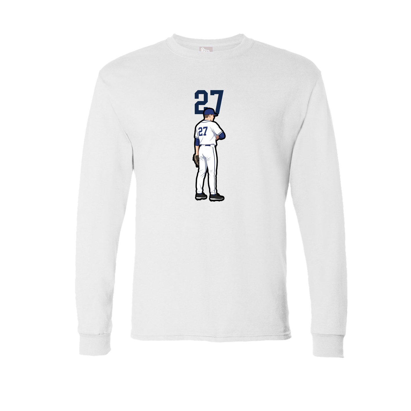 Long Sleeve Tee — Number Top in White
