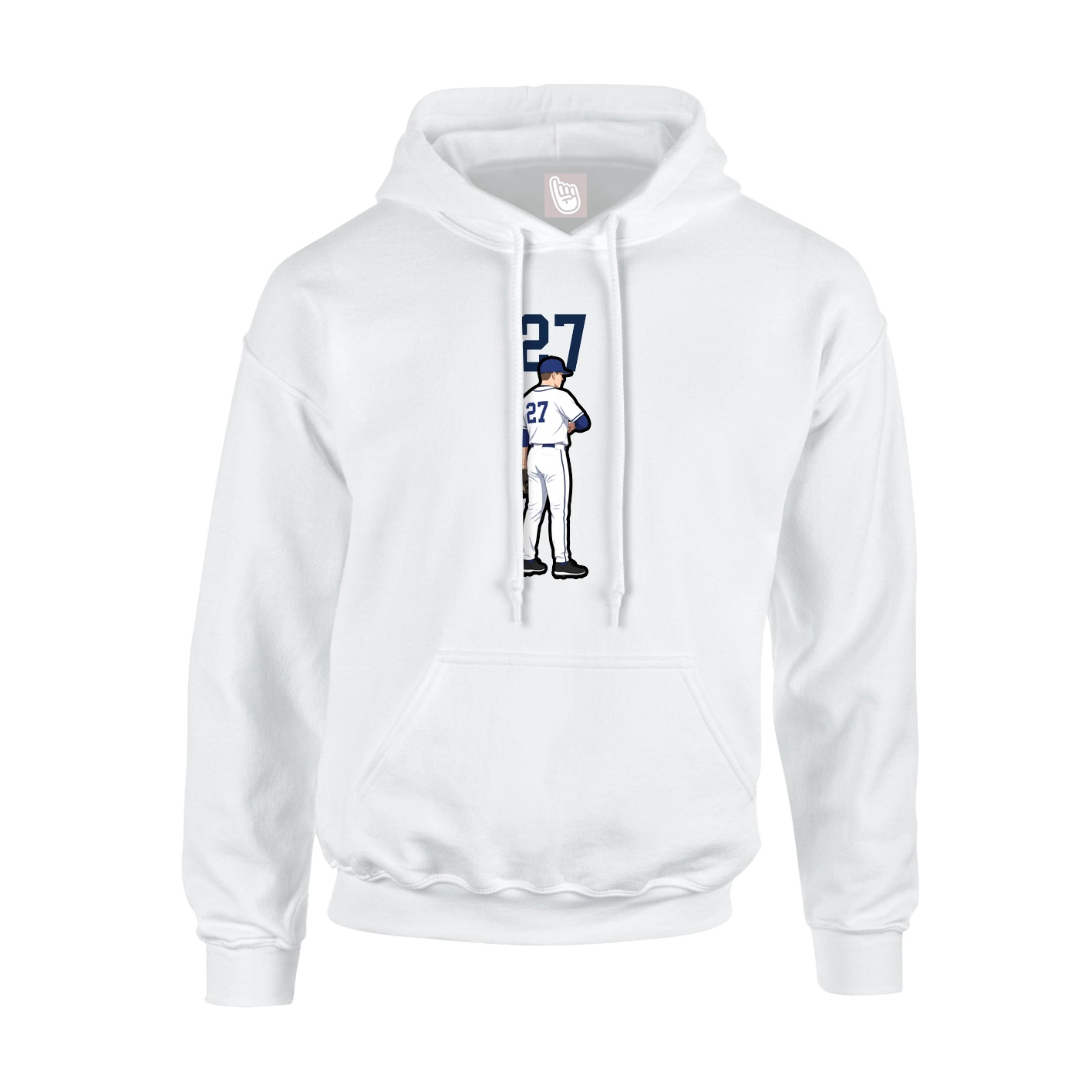 Youth Hoodie — Number Top in White