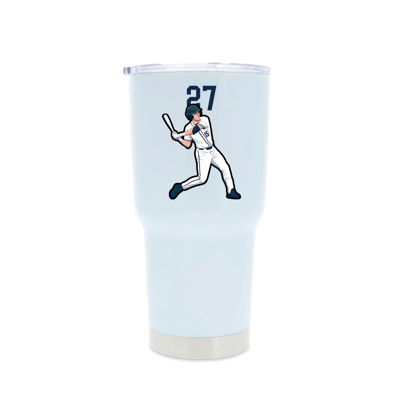 30oz Stainless Steel Tumbler — Number Top in White