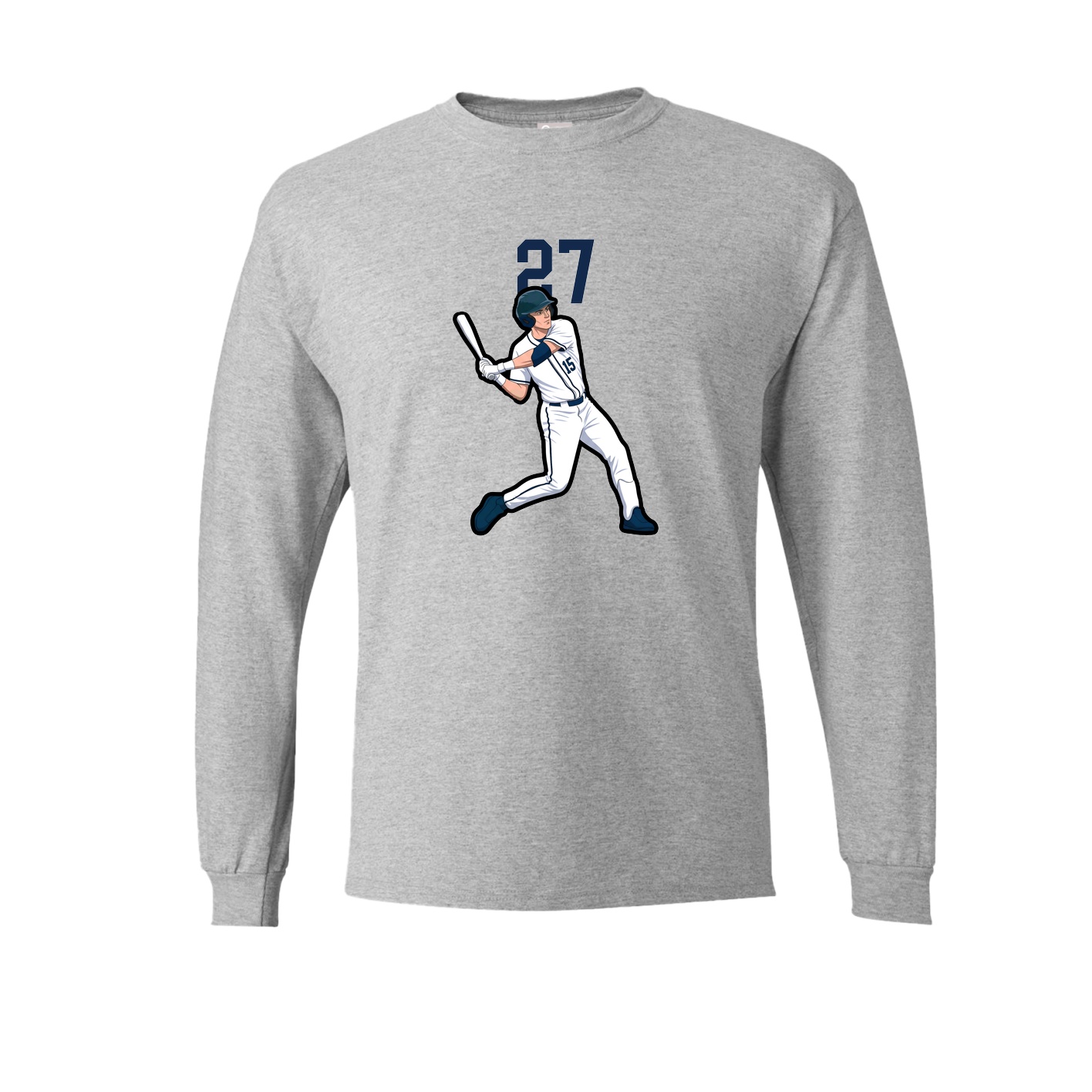 Long Sleeve Tee — Number Top in Grey