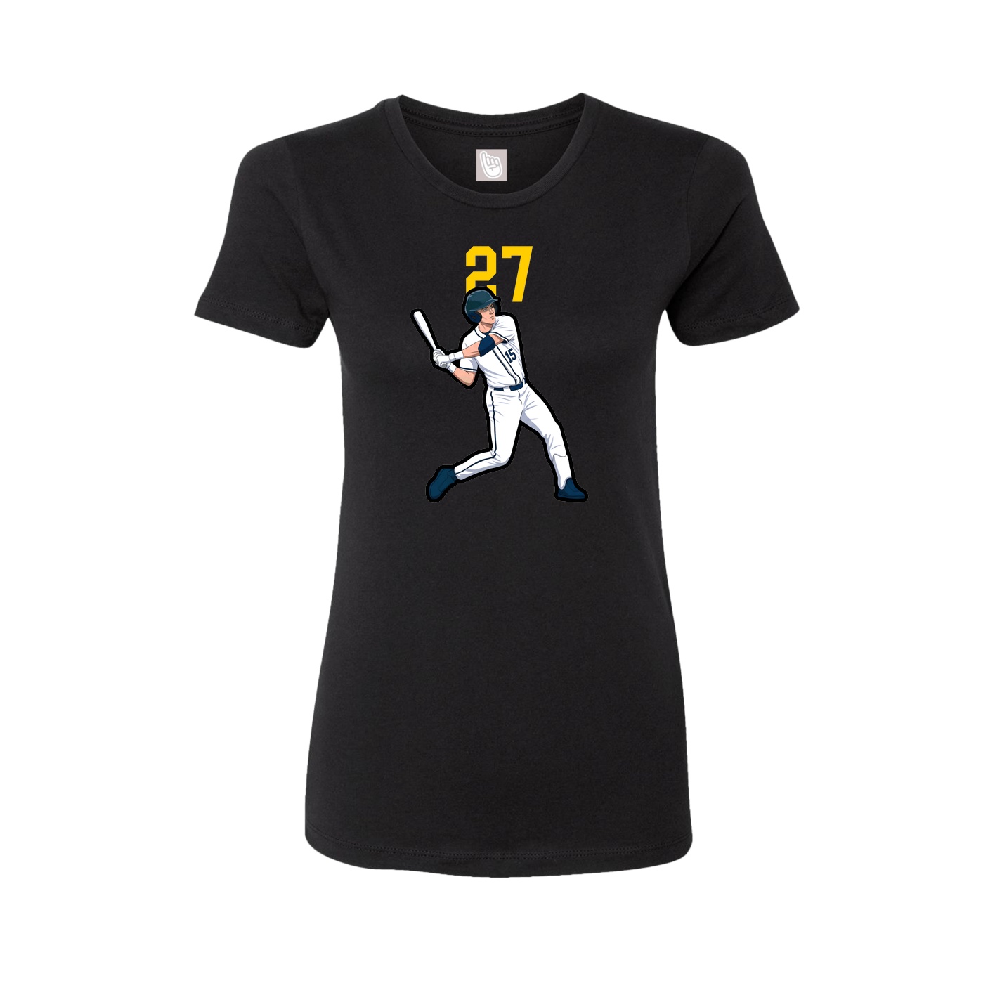 Fitted Women's Tee — Number Top in Black