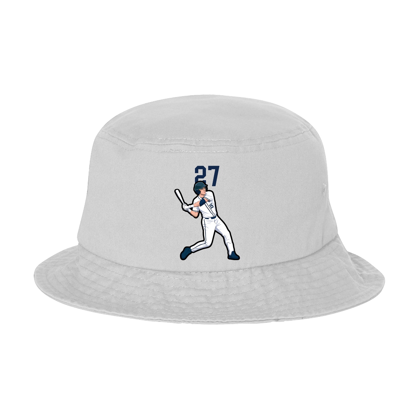Bucket Cap — Number Top in White