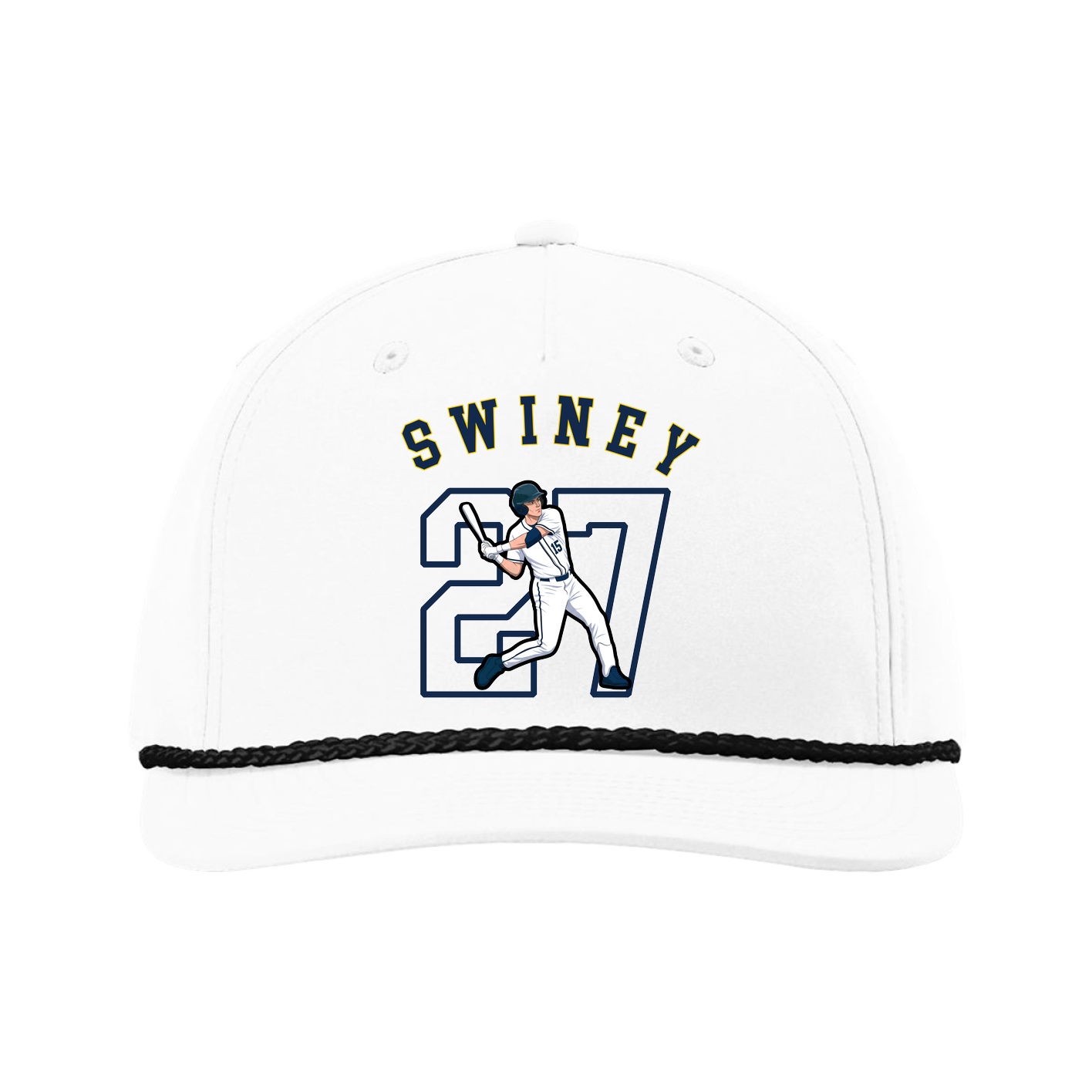 Five-Panel Classic Rope Cap — Shirsey Arch in White