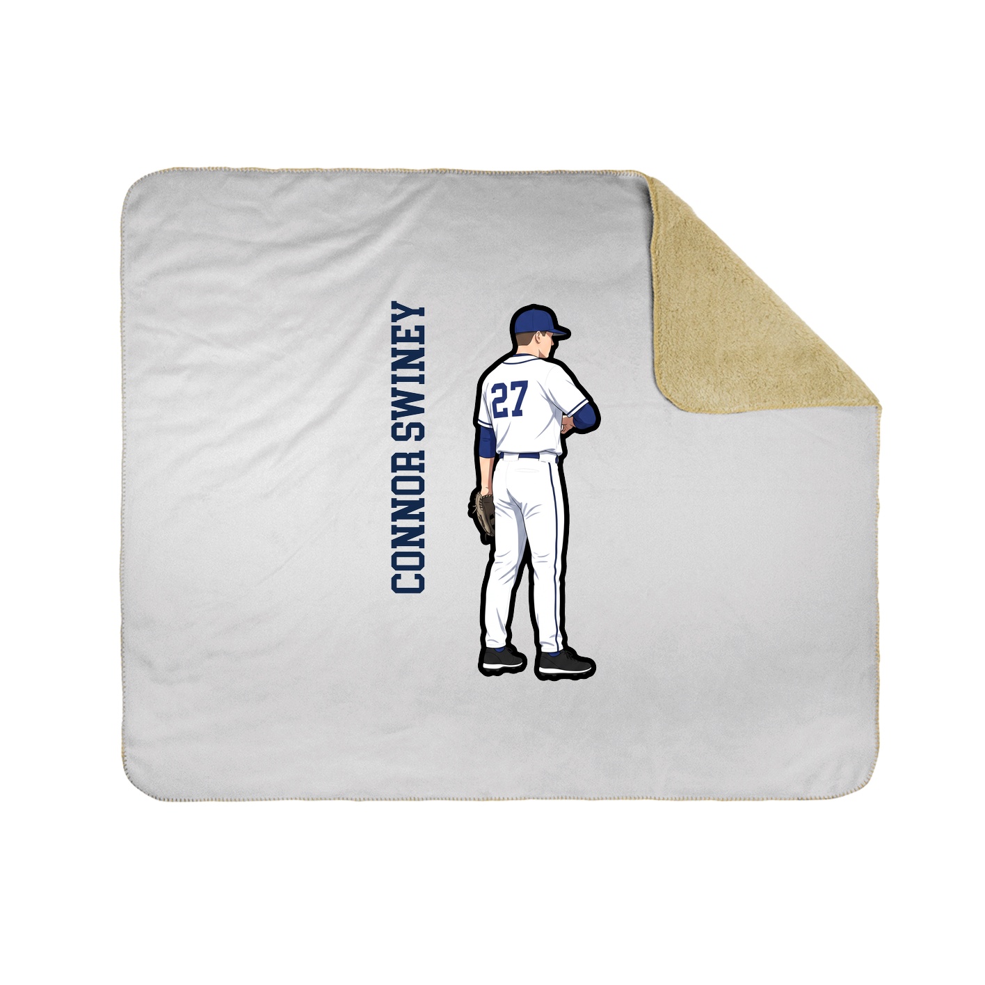 Throw Blanket — Name Vertical in White