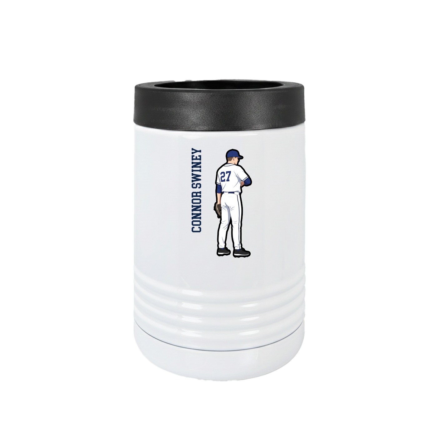Beverage Holder — Name Vertical in White